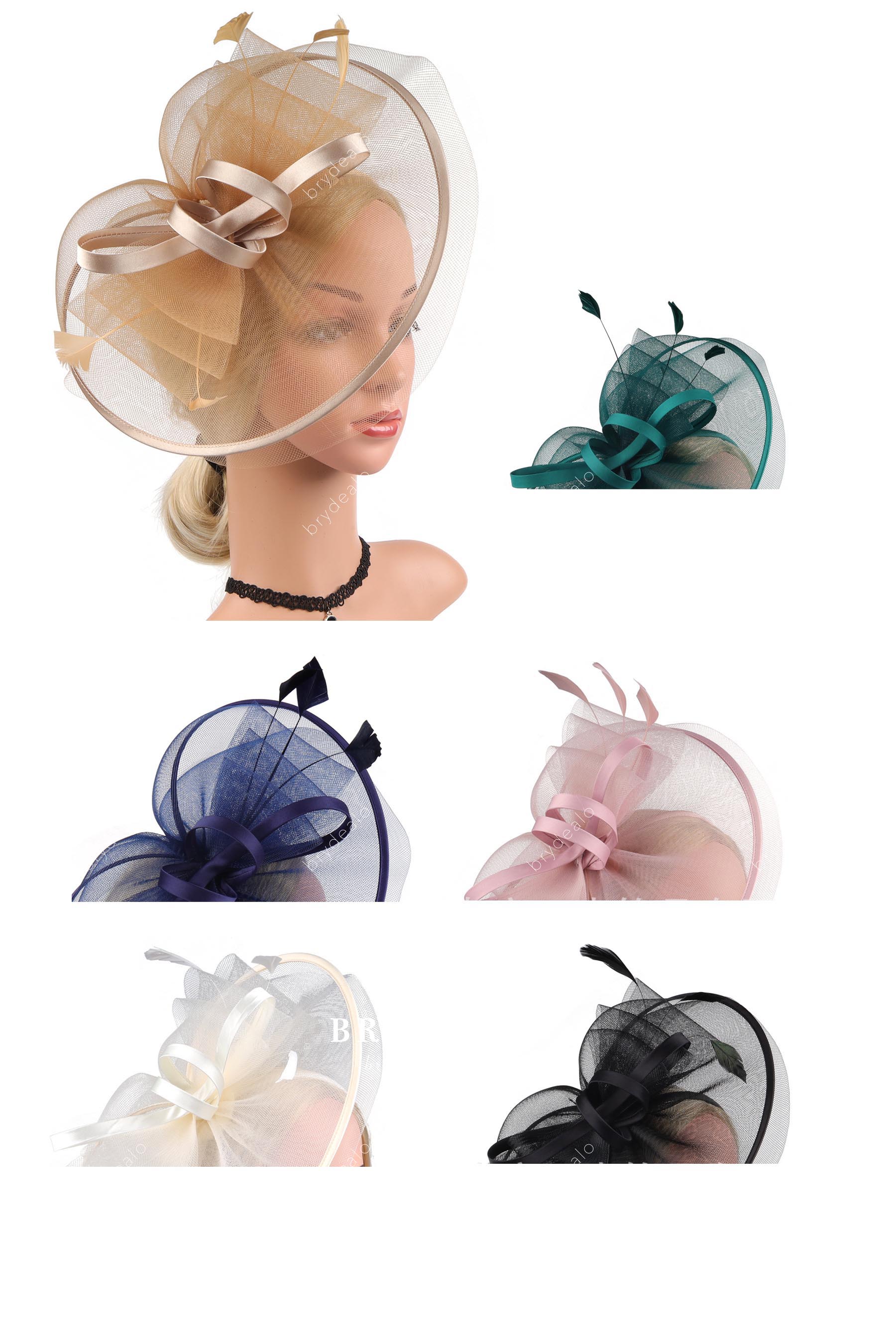 classic band mesh women hat