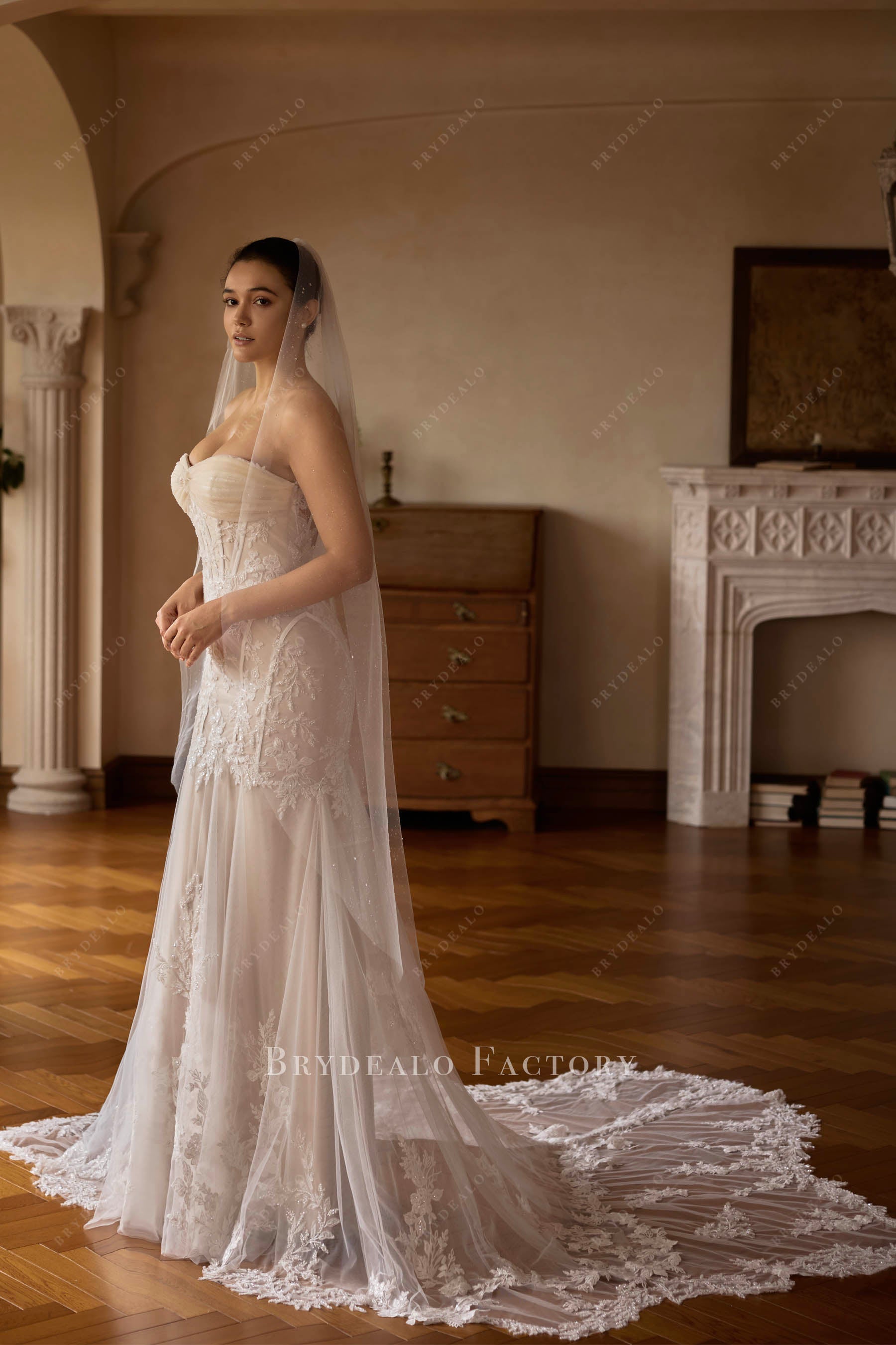 clear dew tulle wedding veil