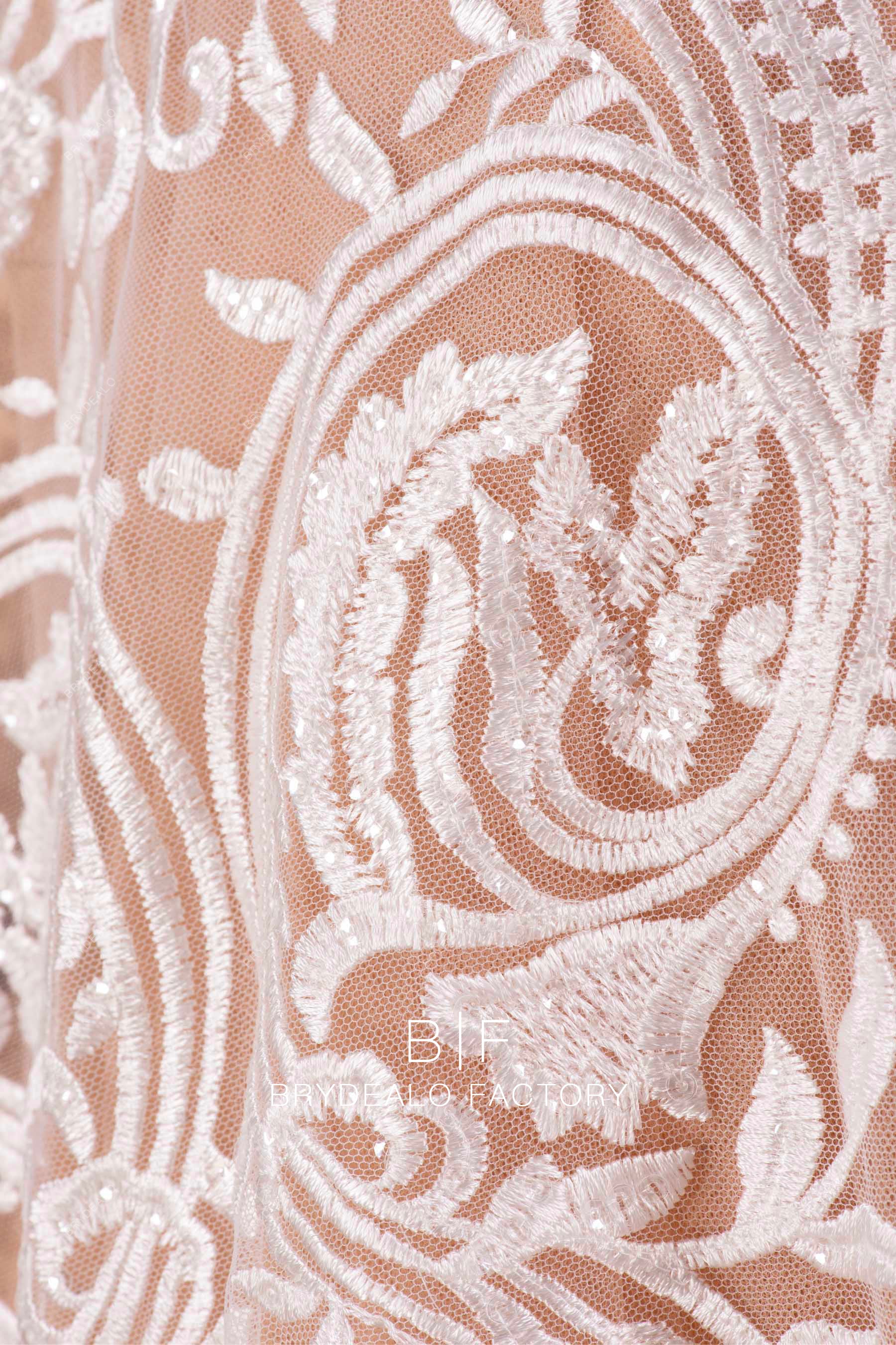 clear sequin lace fabric