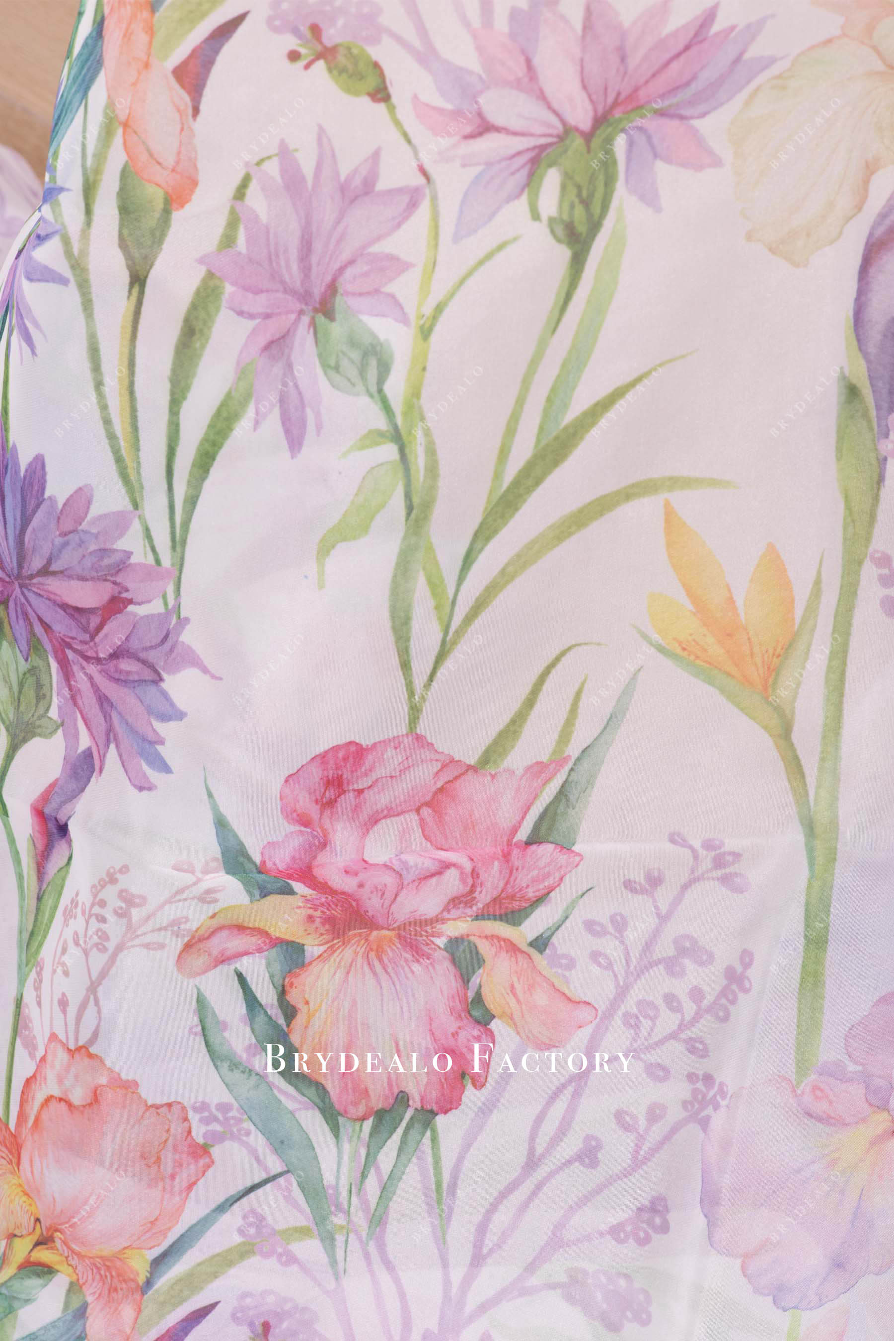 colorful botany organza fabric