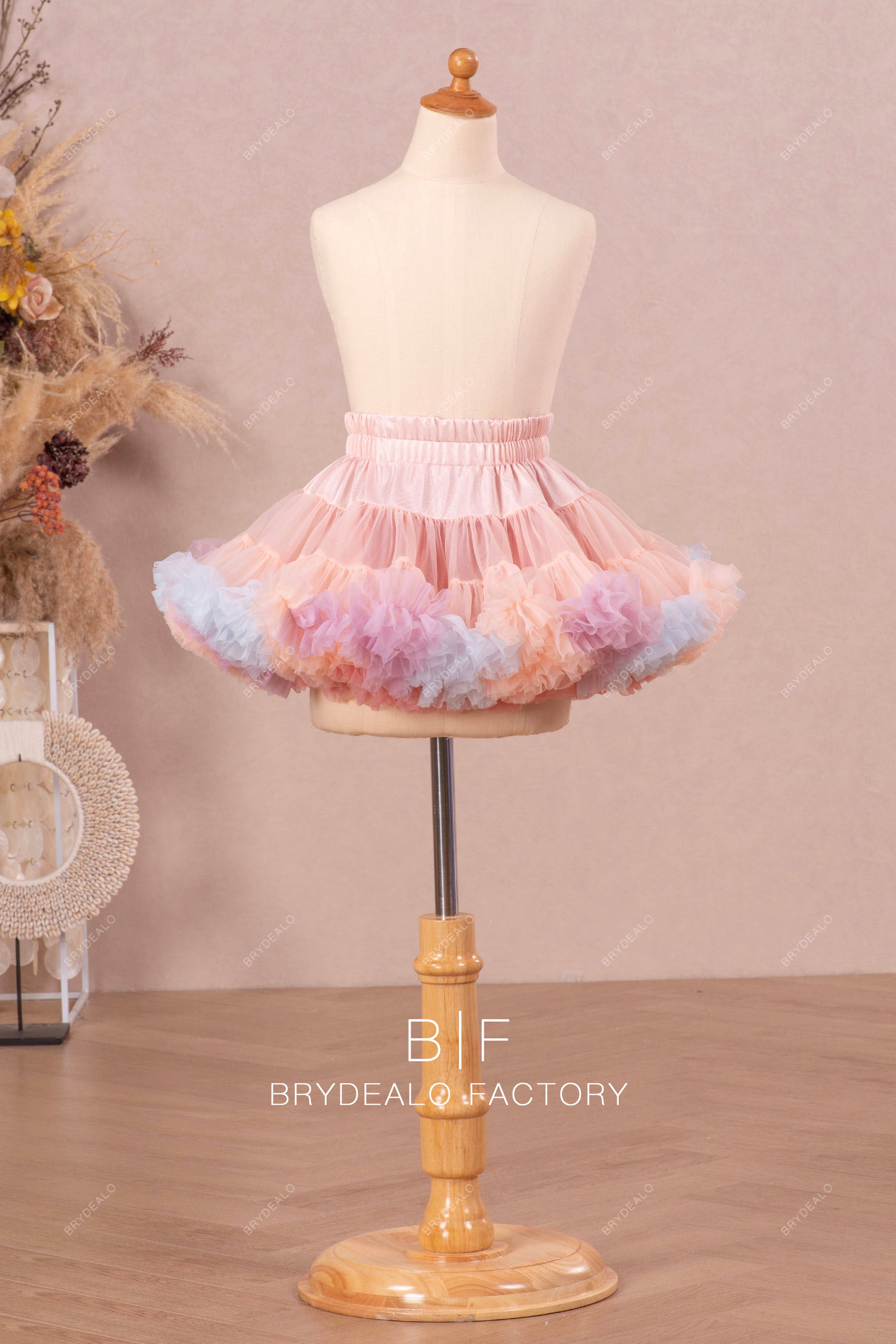 colorful cloud ruffled kids petticoat