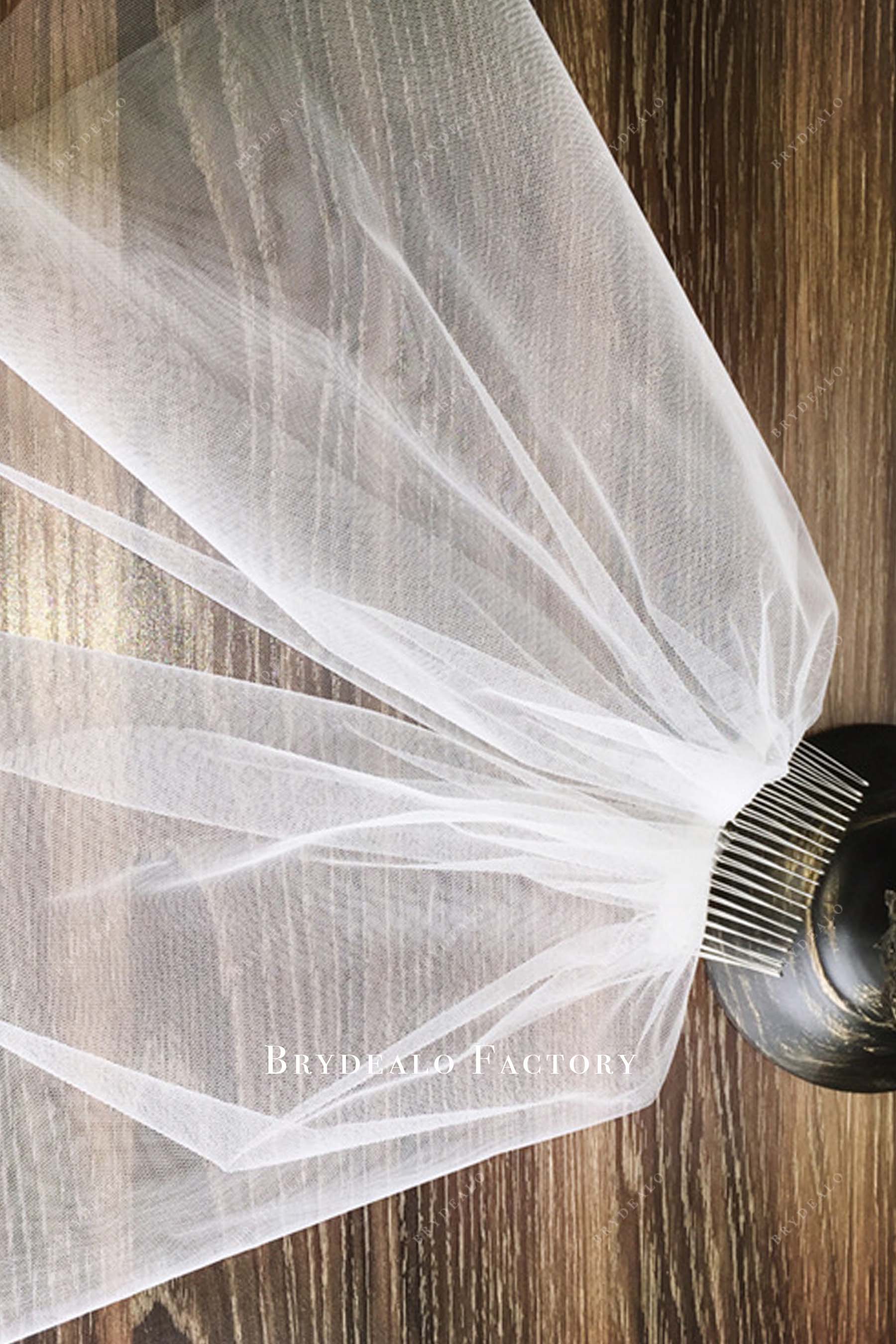 comb tulle bridal veil