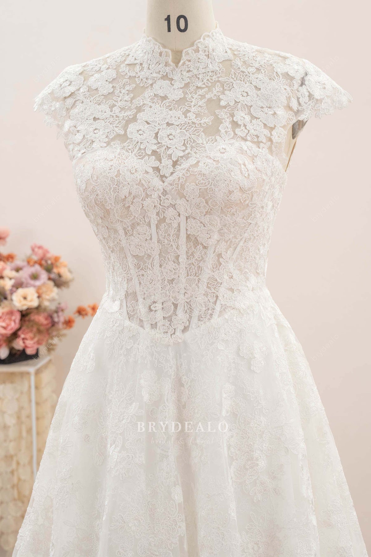 corded lace boning wedding dress
