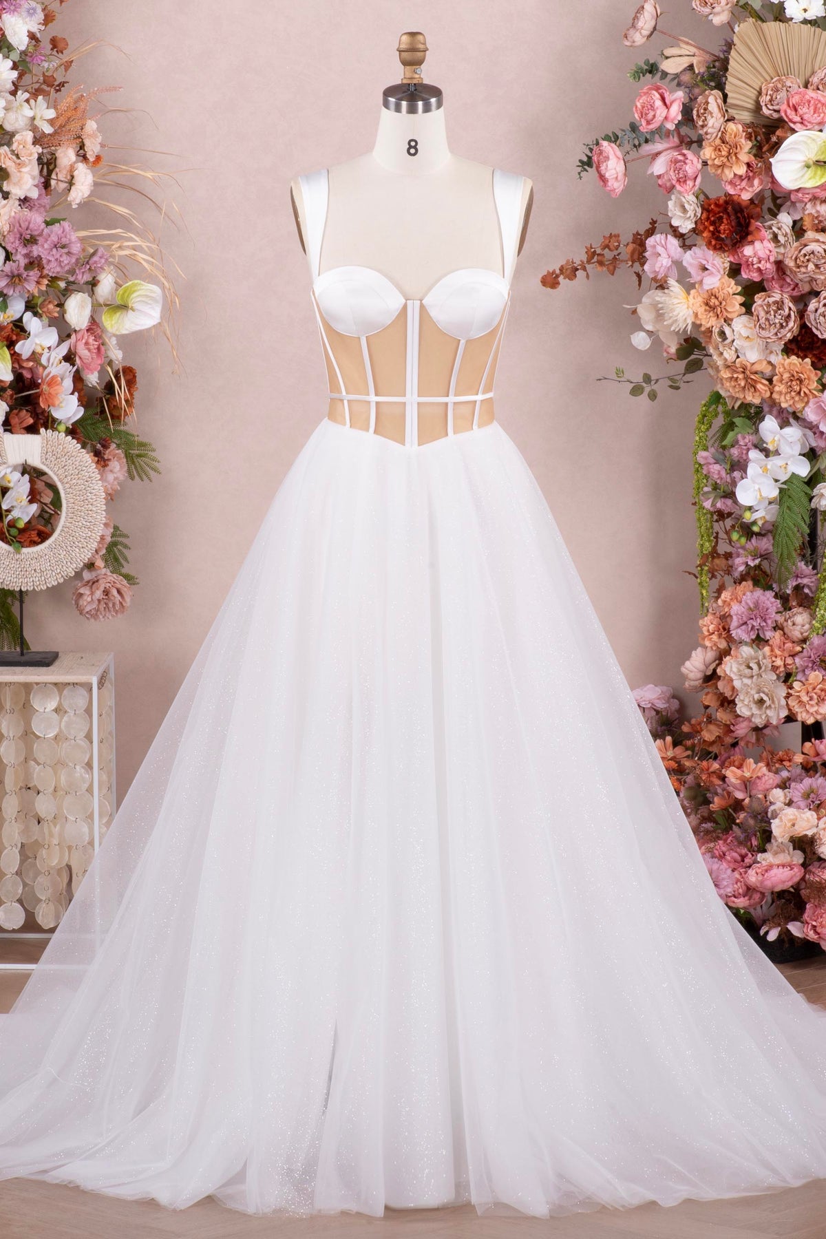 corset boning basque waist wedding dress