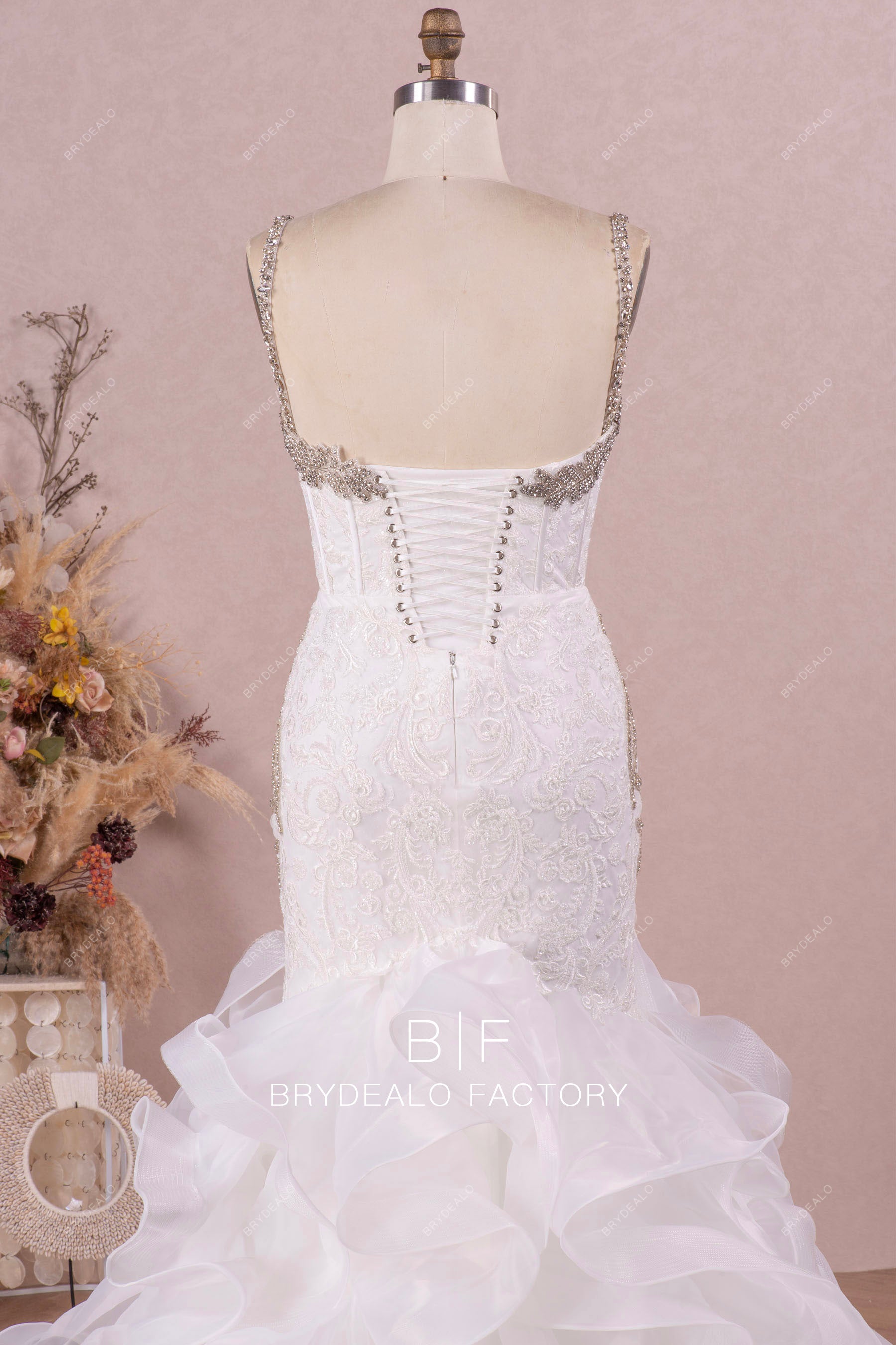 corset lace up back wedding dress