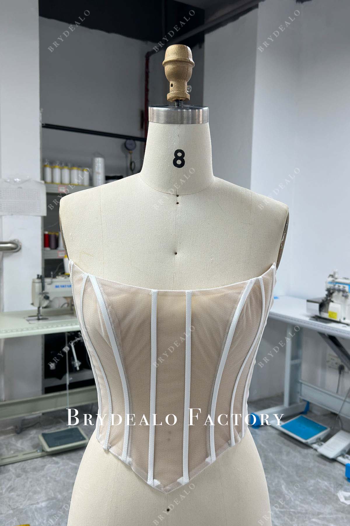 Private Label Scoop Neck Basque Waist Corset Top