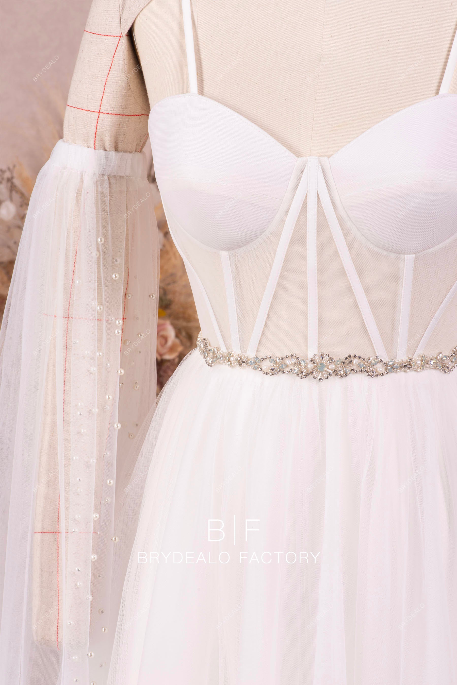 corset wedding dress with detachable belt