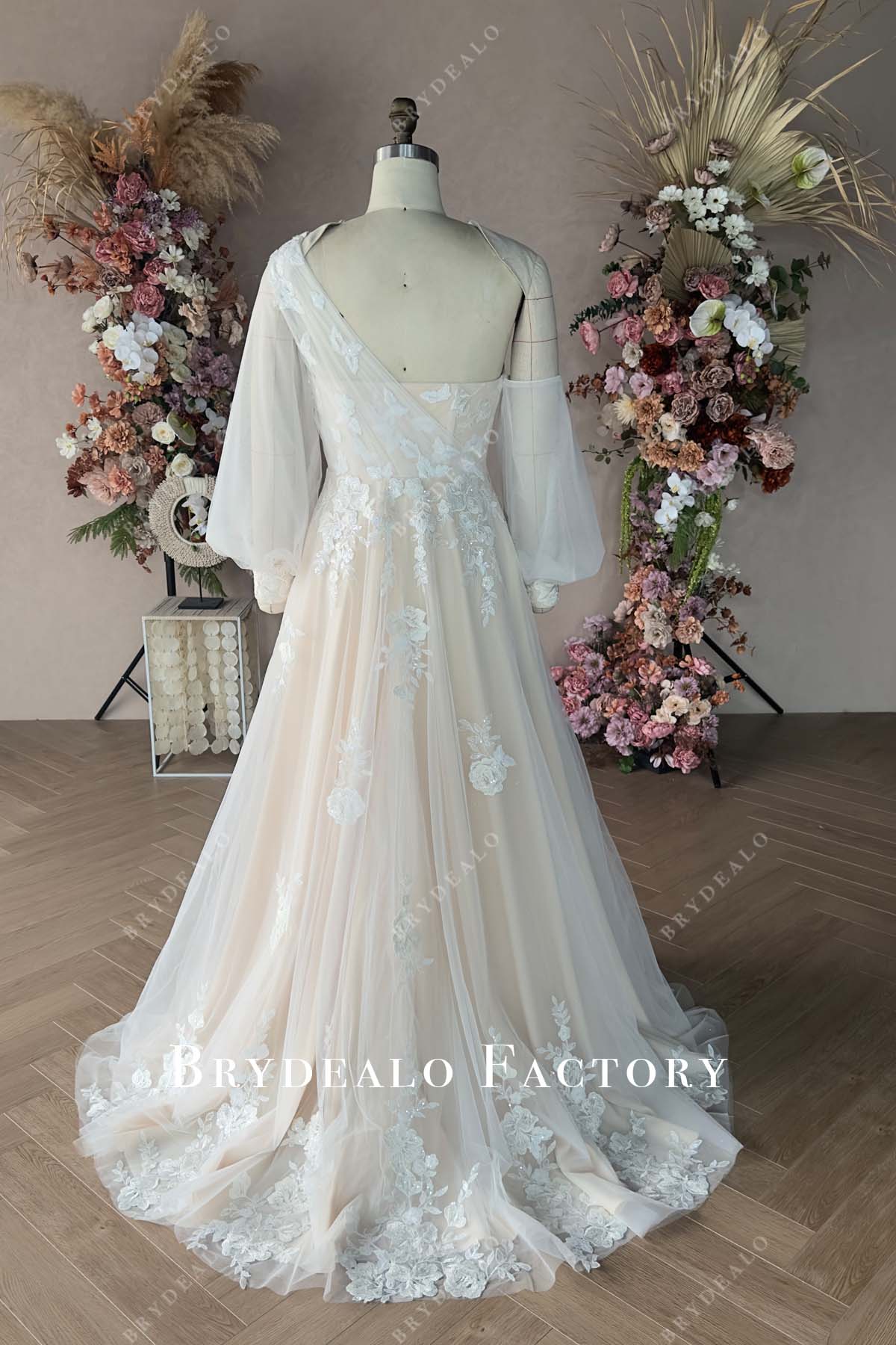 court train A-line wedding dress