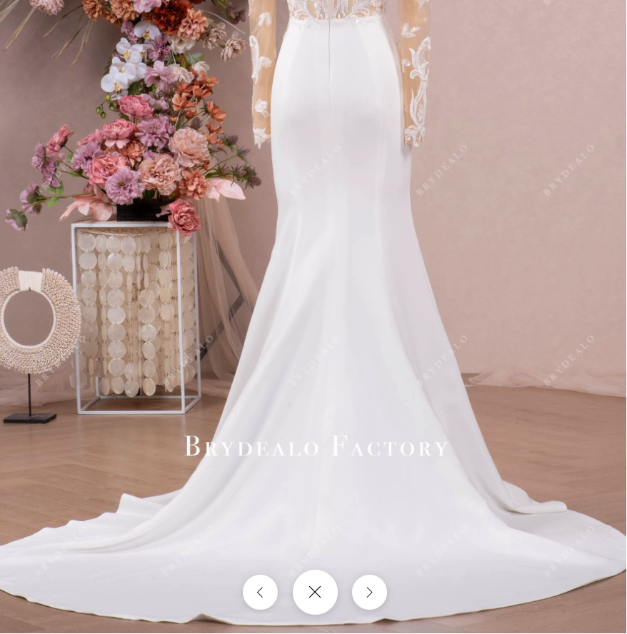 crepe bridal chapel mermaid skirt