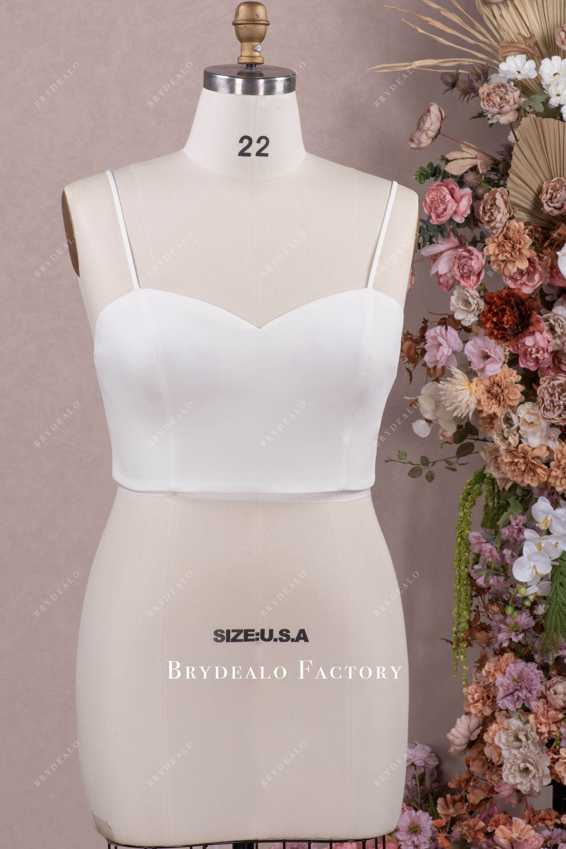 crepe bridal crop top