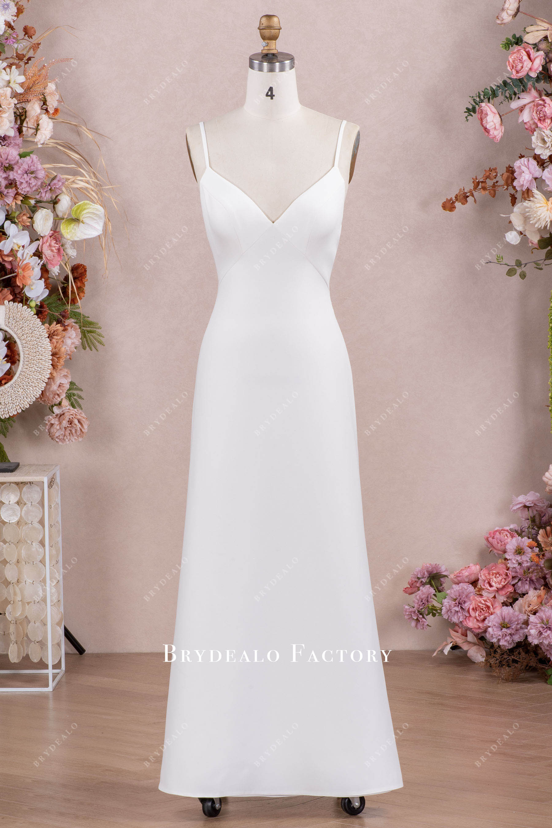 crepe slip wedding dress