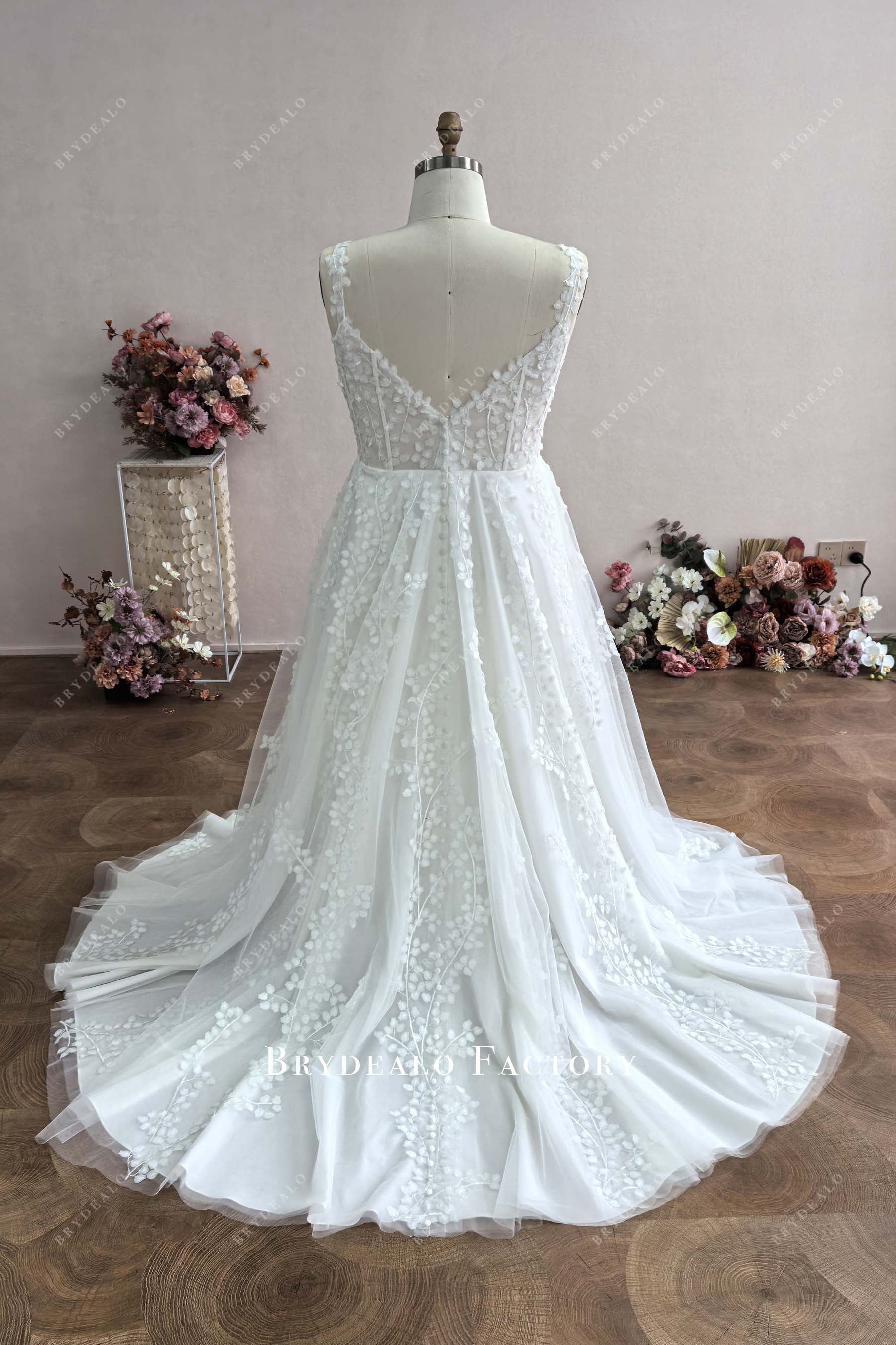 CUSTOM V BACK WEDDING DRESS
