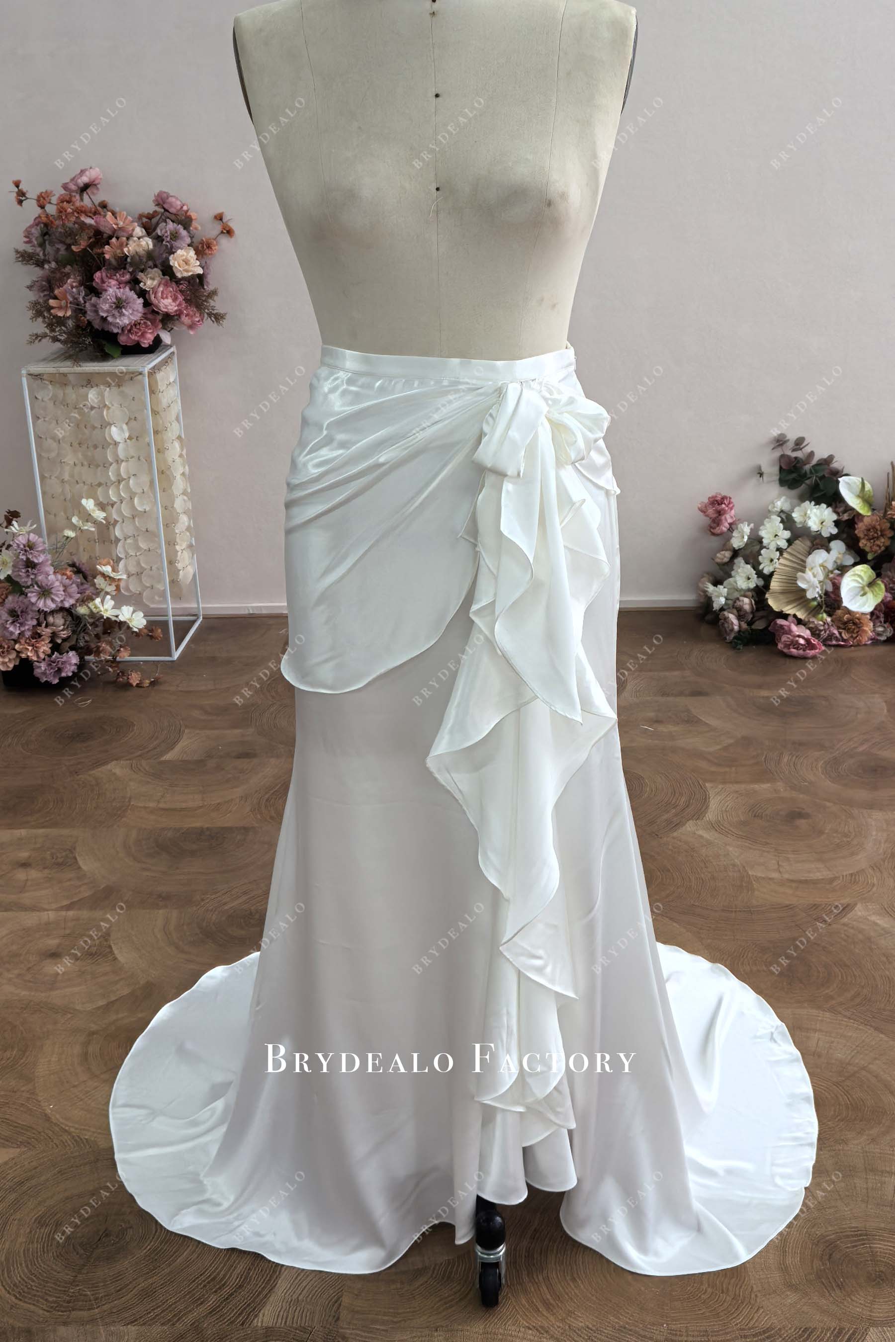 custom charmeuse ruffled skirt