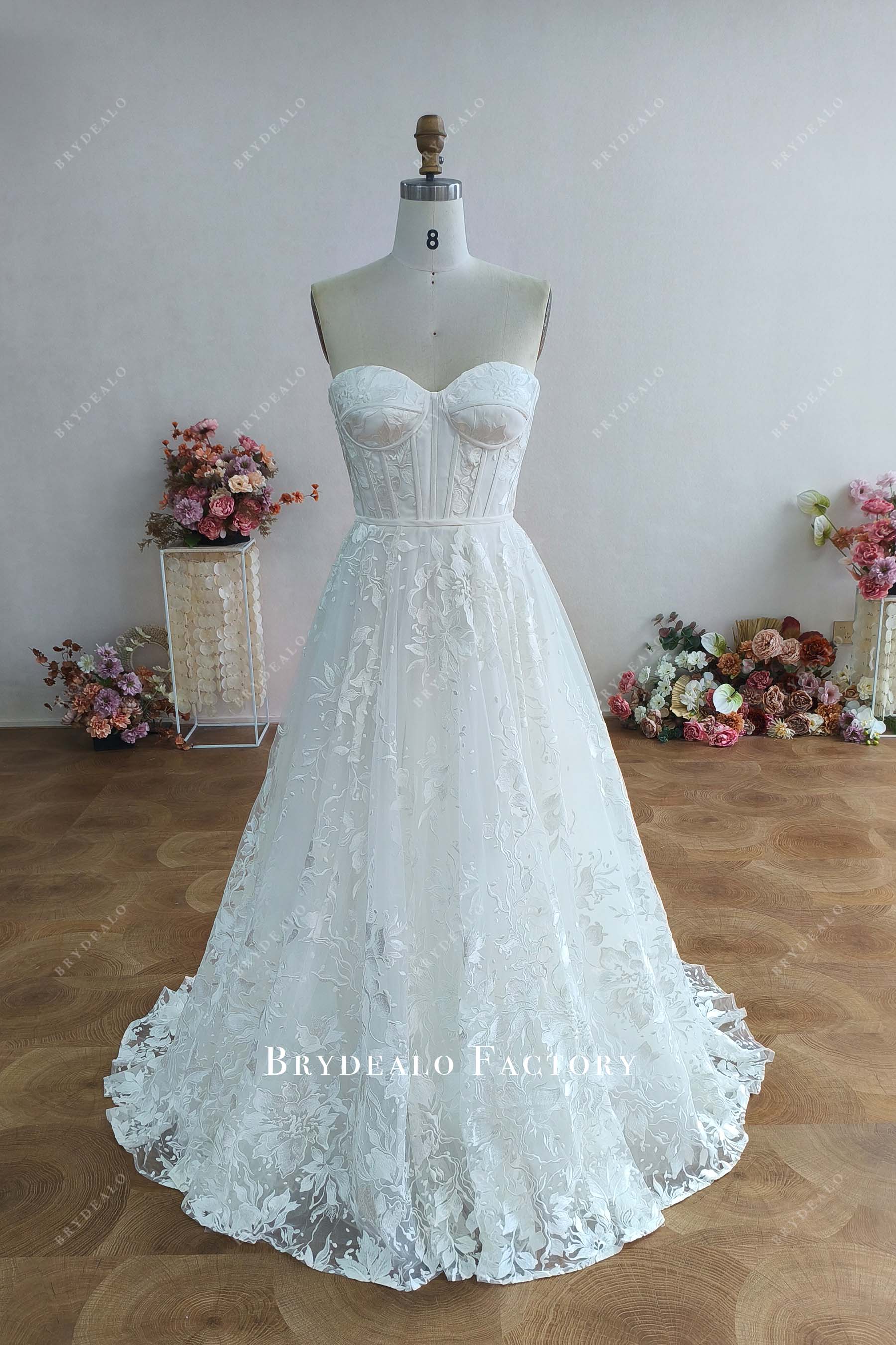 custom full lining corsert wedding dress