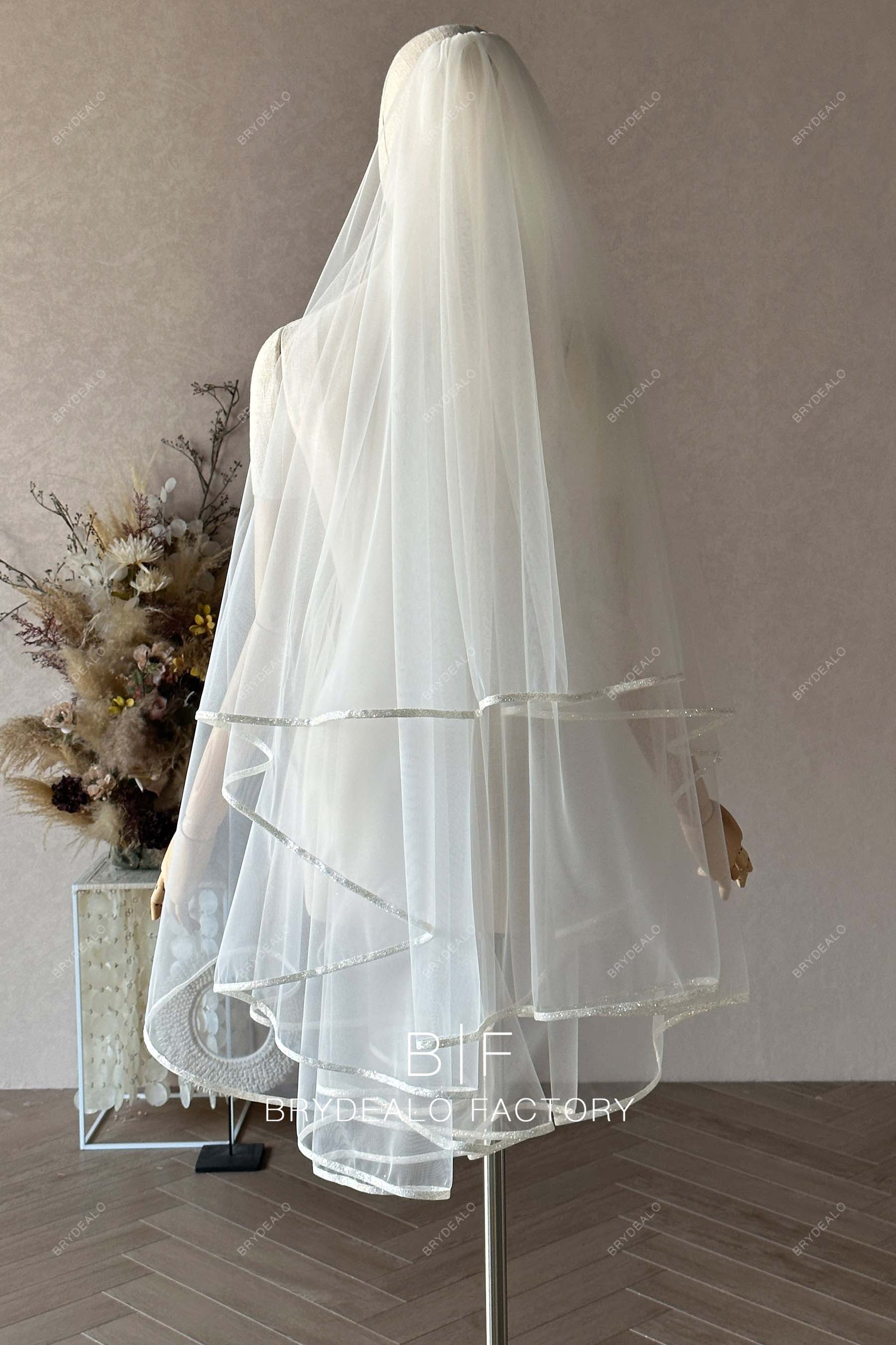 glitter edge custom wedding veil