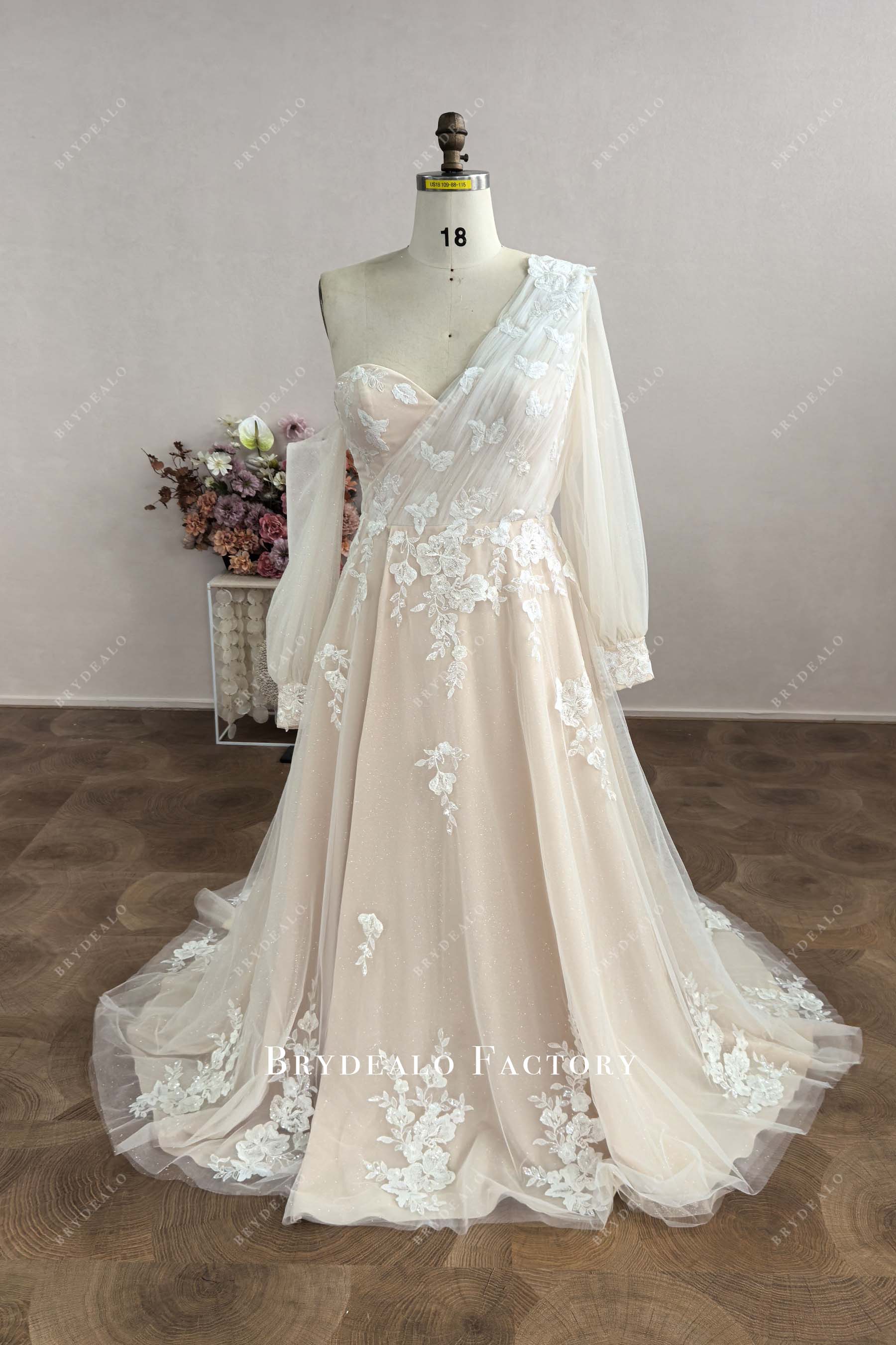 custom high slit wedding dress