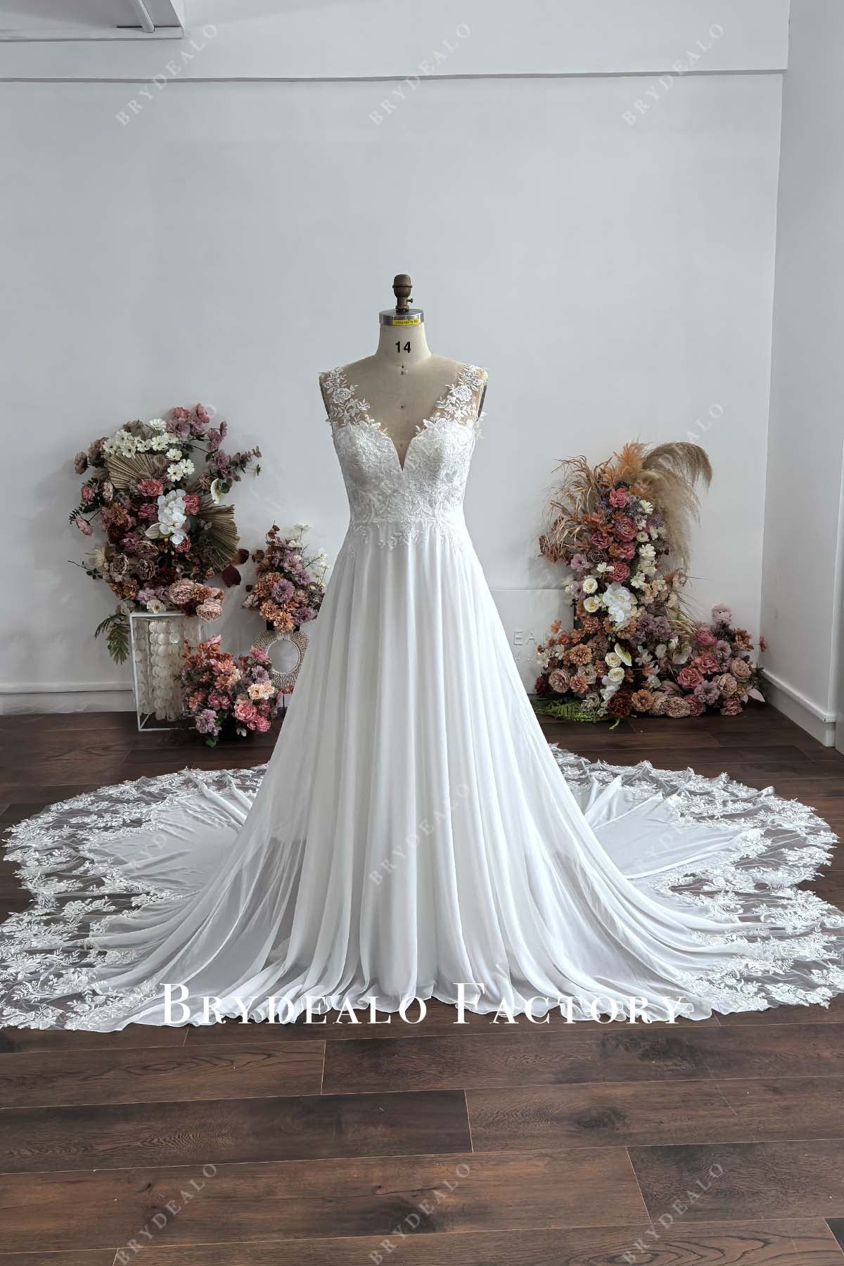 custom illusion sweetheart neck wedding dress