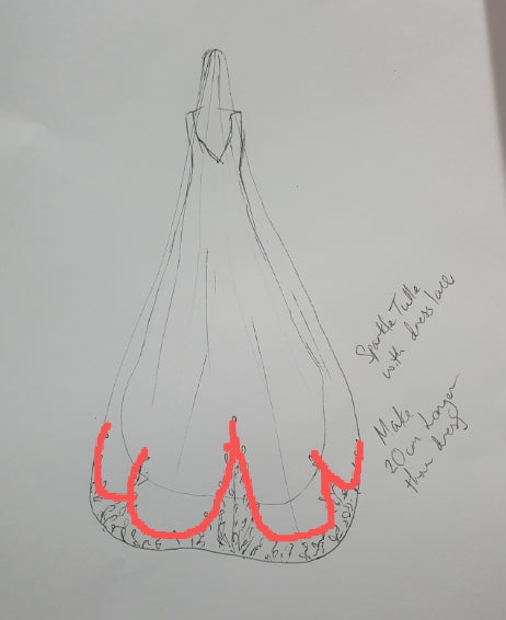 Custom Lace Glitter Two-Tier Veil