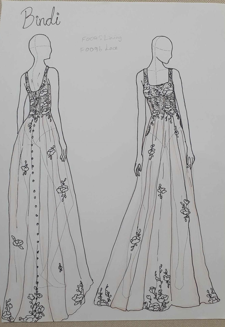 Custom Lace Square Neck Wedding Dress