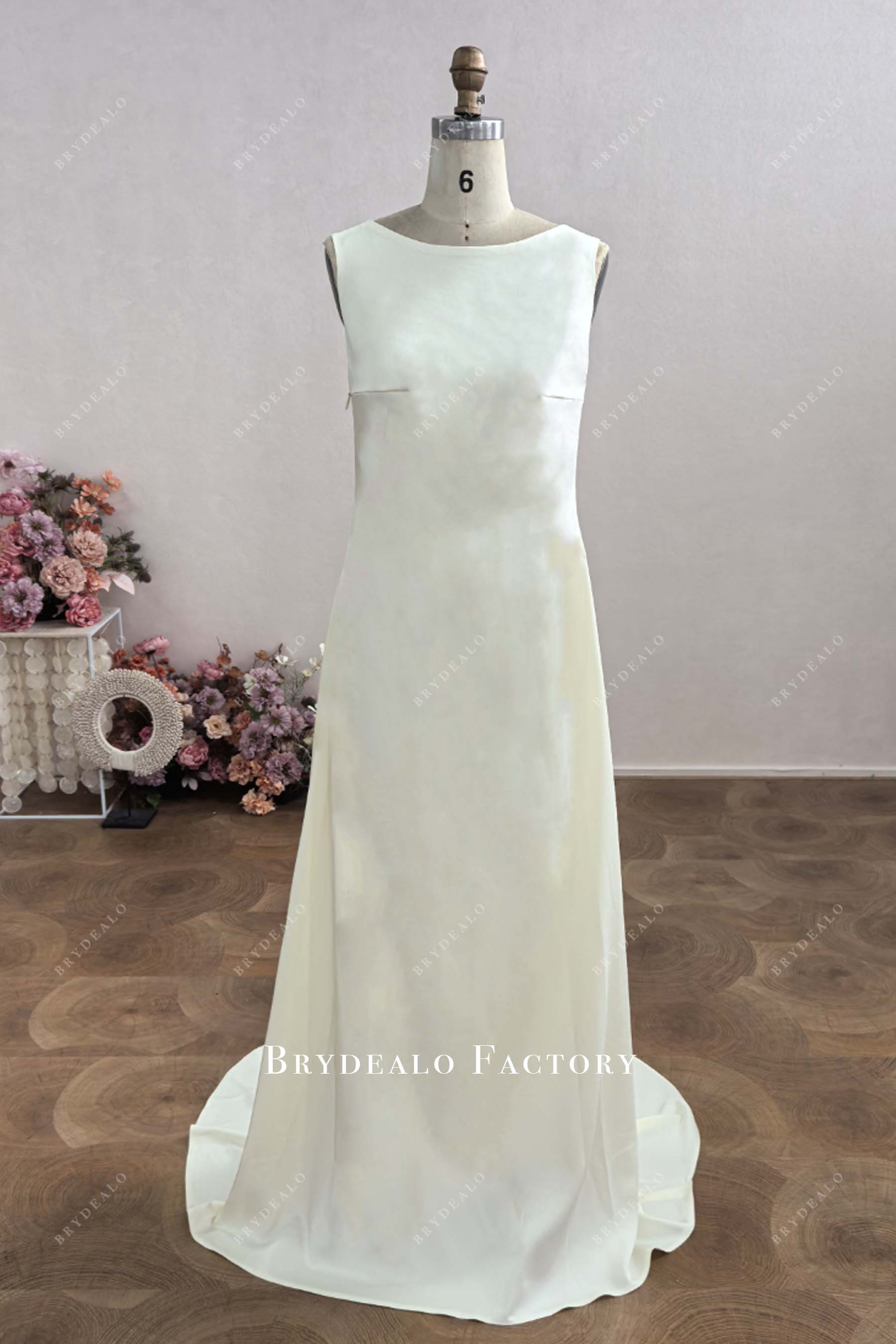 custom satin ivory wedding dress