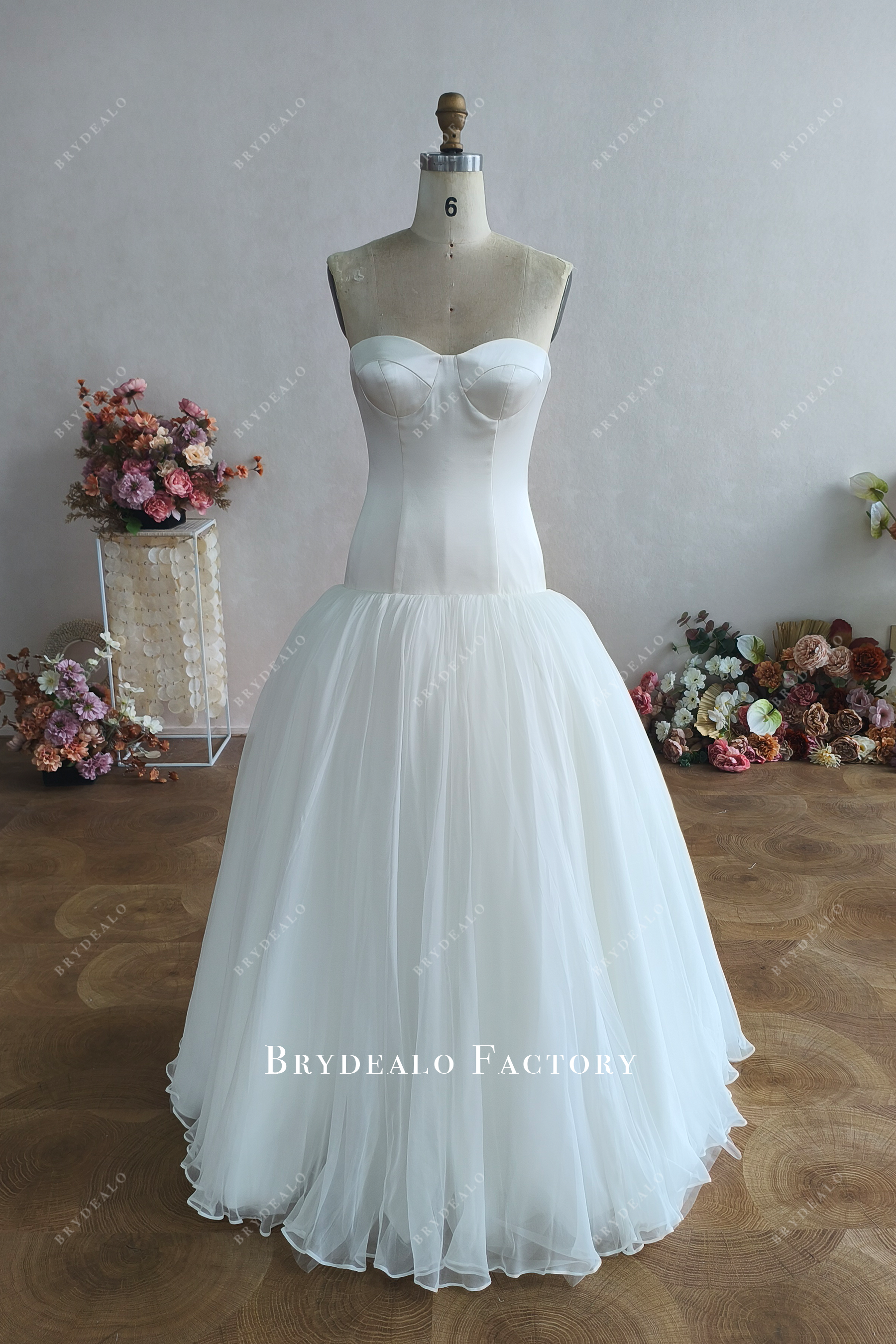 custom silk ball gown wedding dress