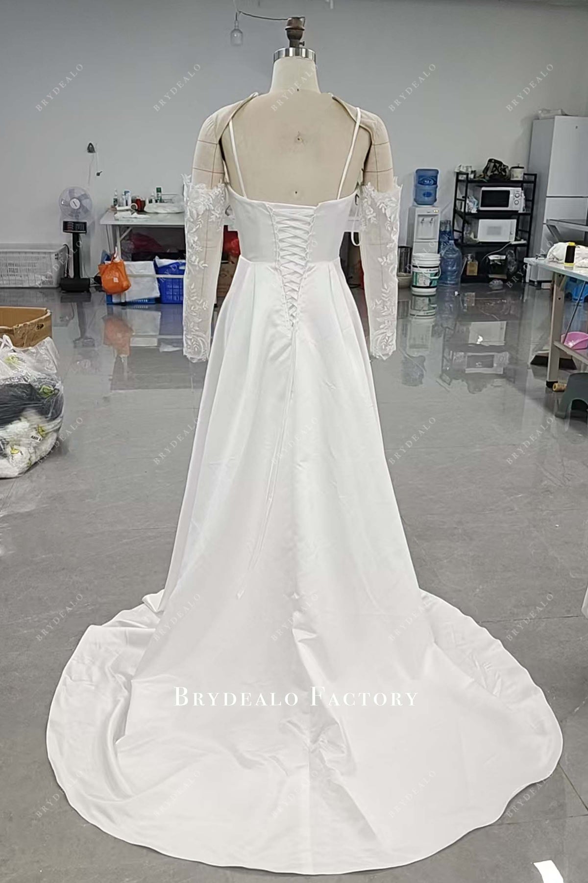 custom spaghetti straps wedding dress