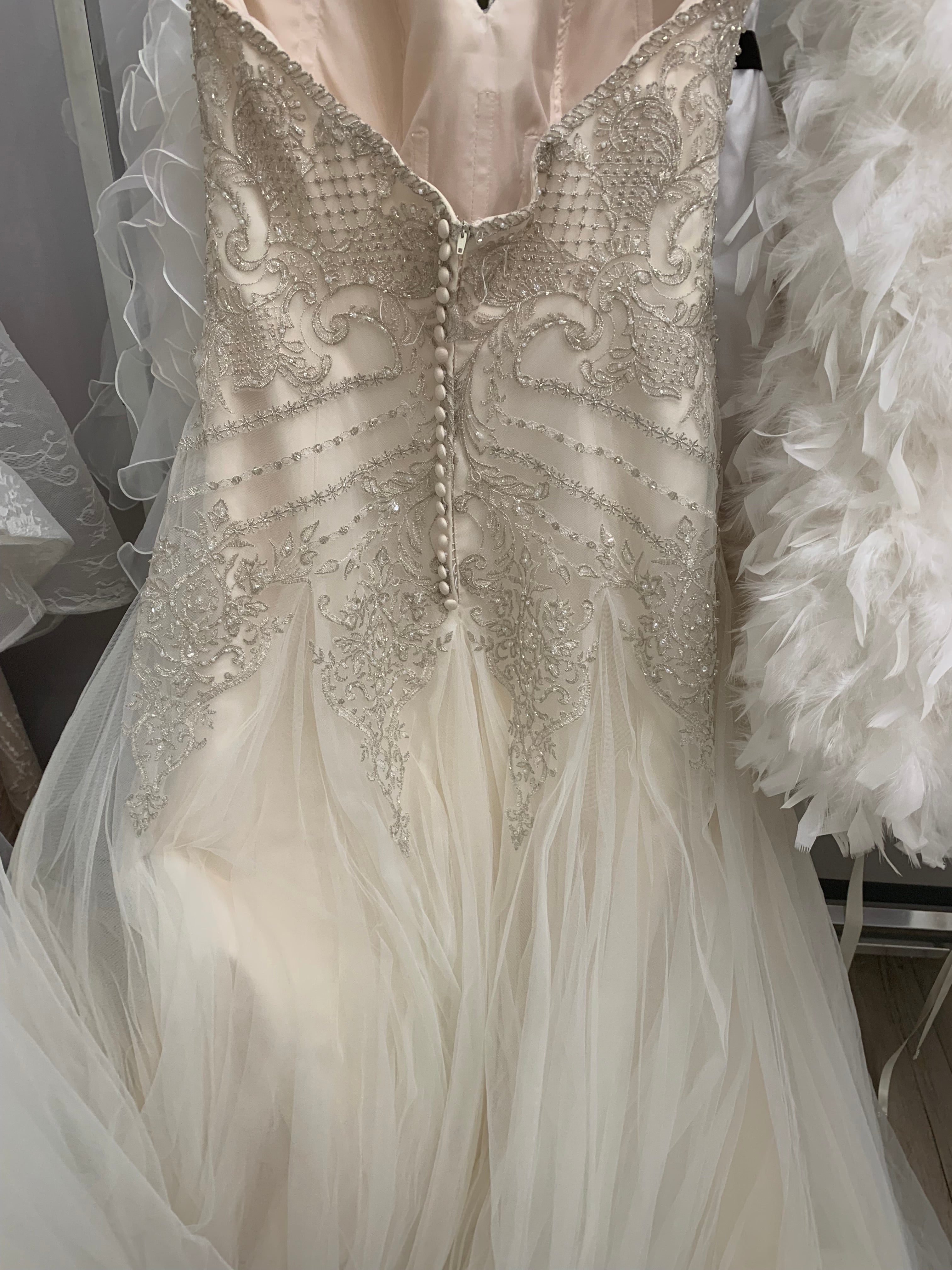 custom strapless zipper back wedding gown