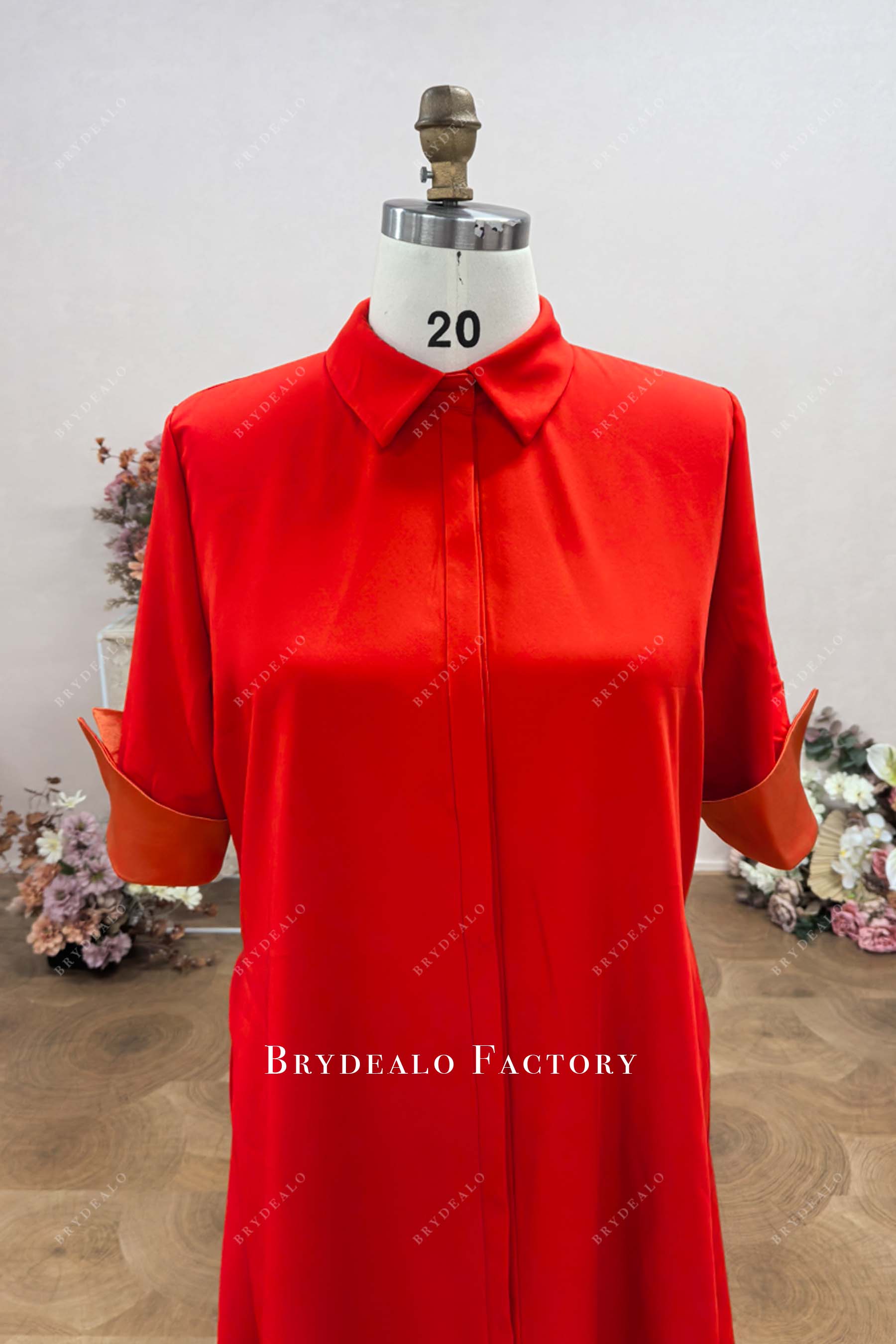 Custom Designer Tangerine Matte Crepe Kaftan