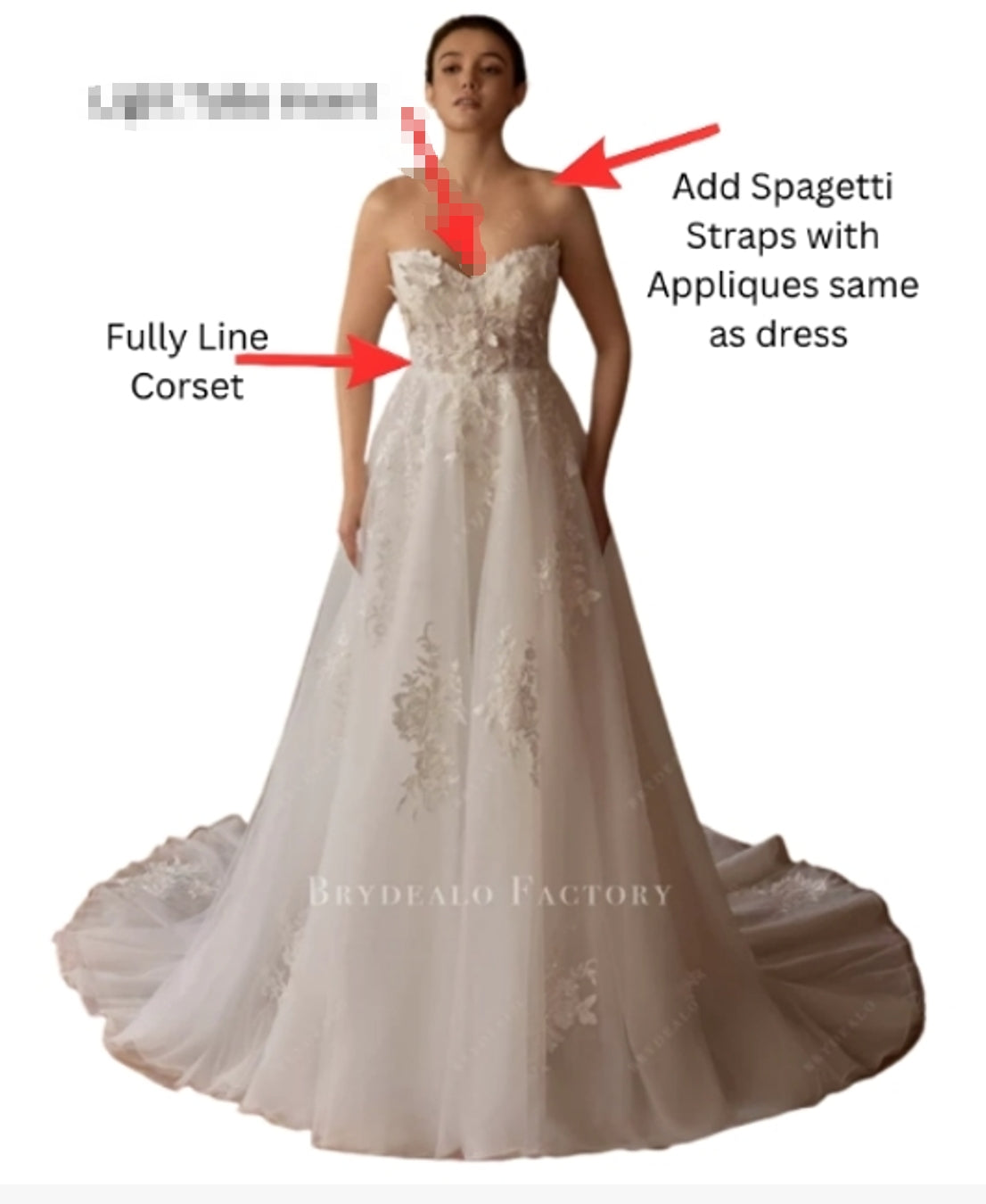 Custom Lace Straps A-line Wedding Dress