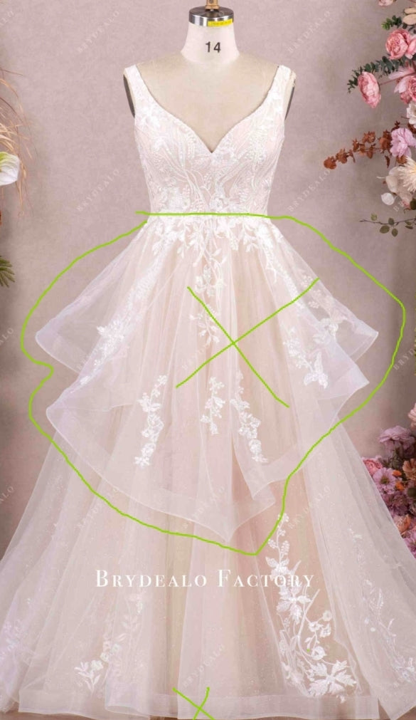 Custom Lace Sleeveless A-line Wedding Dress