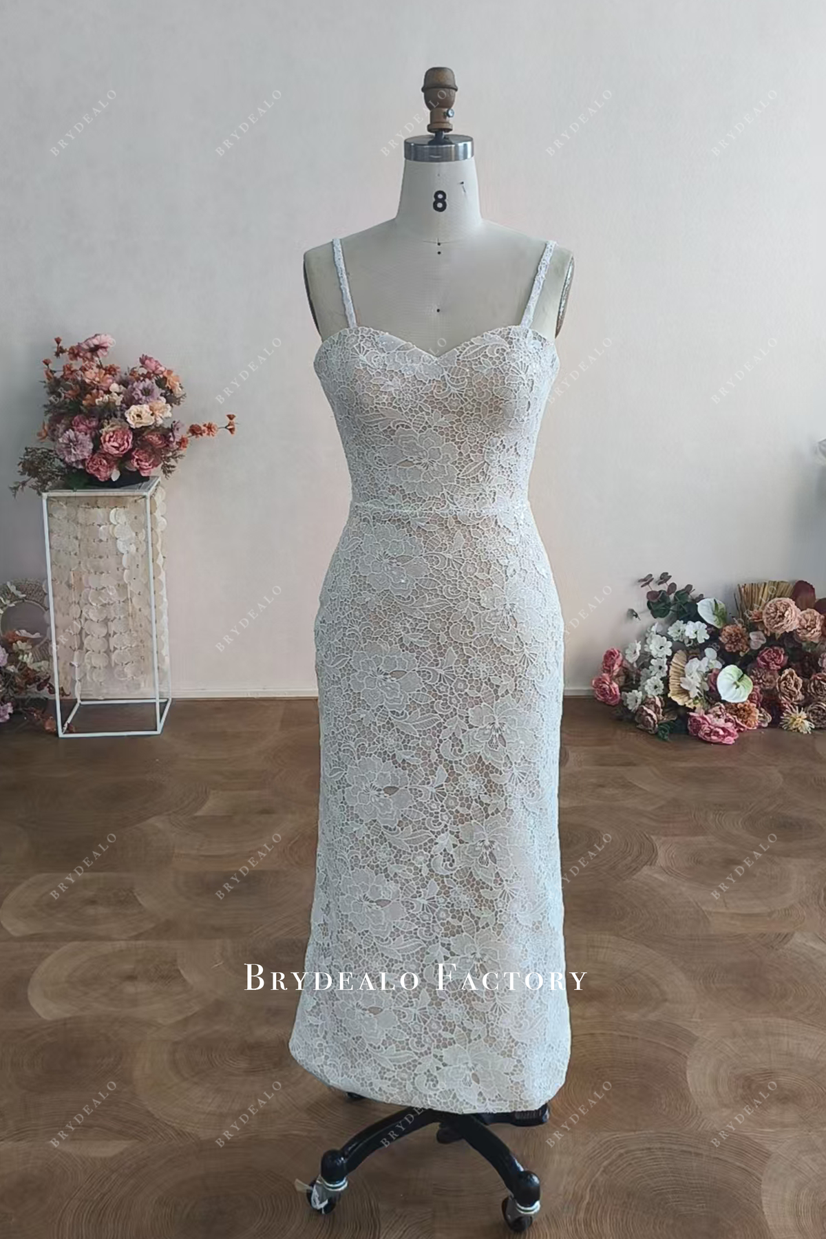custom light champagne wedding dress 