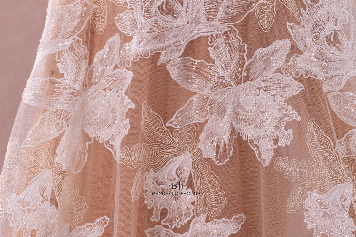 wholesale custom wedding dress lace fabrics