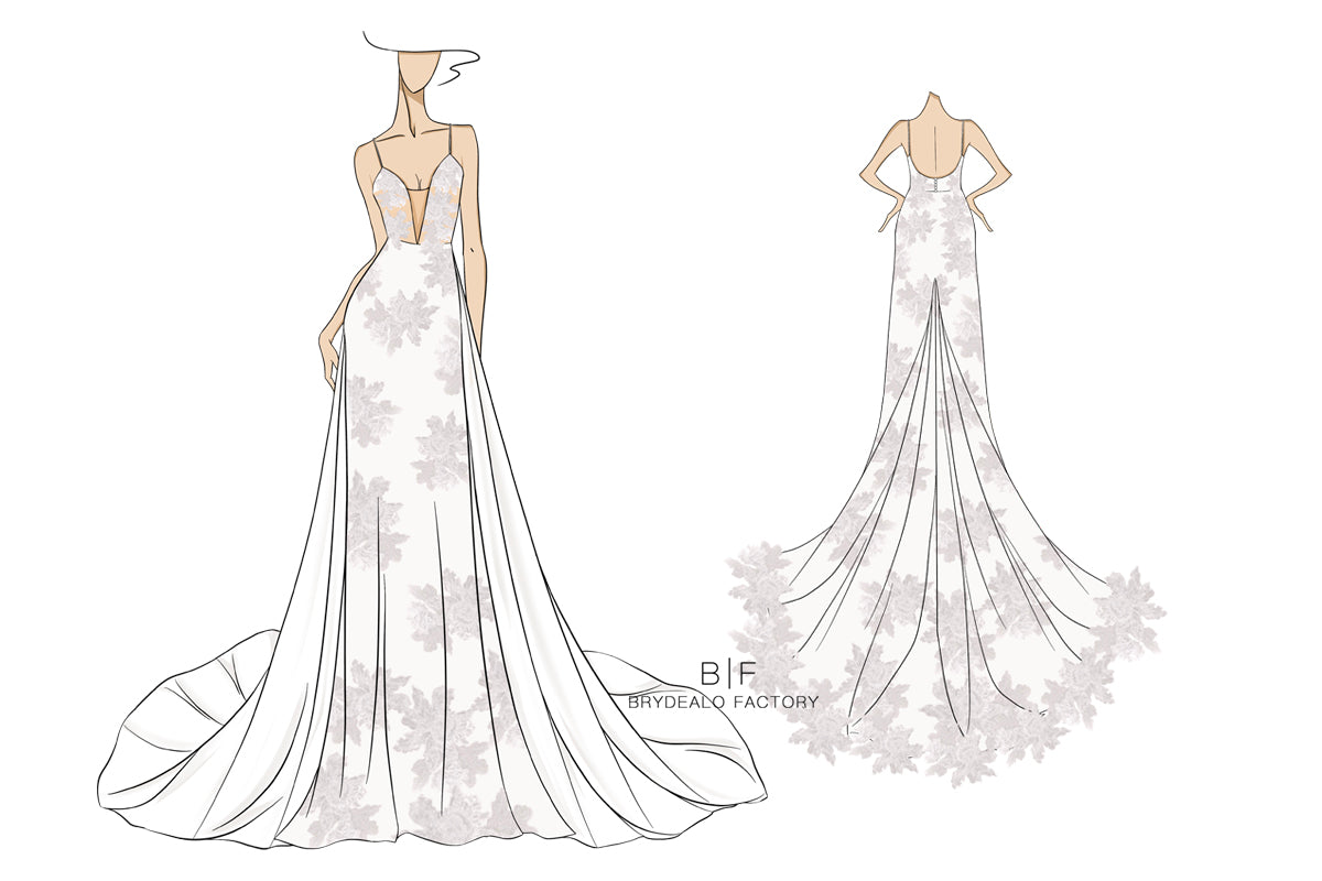 wholesale custom wedding dresses sketches