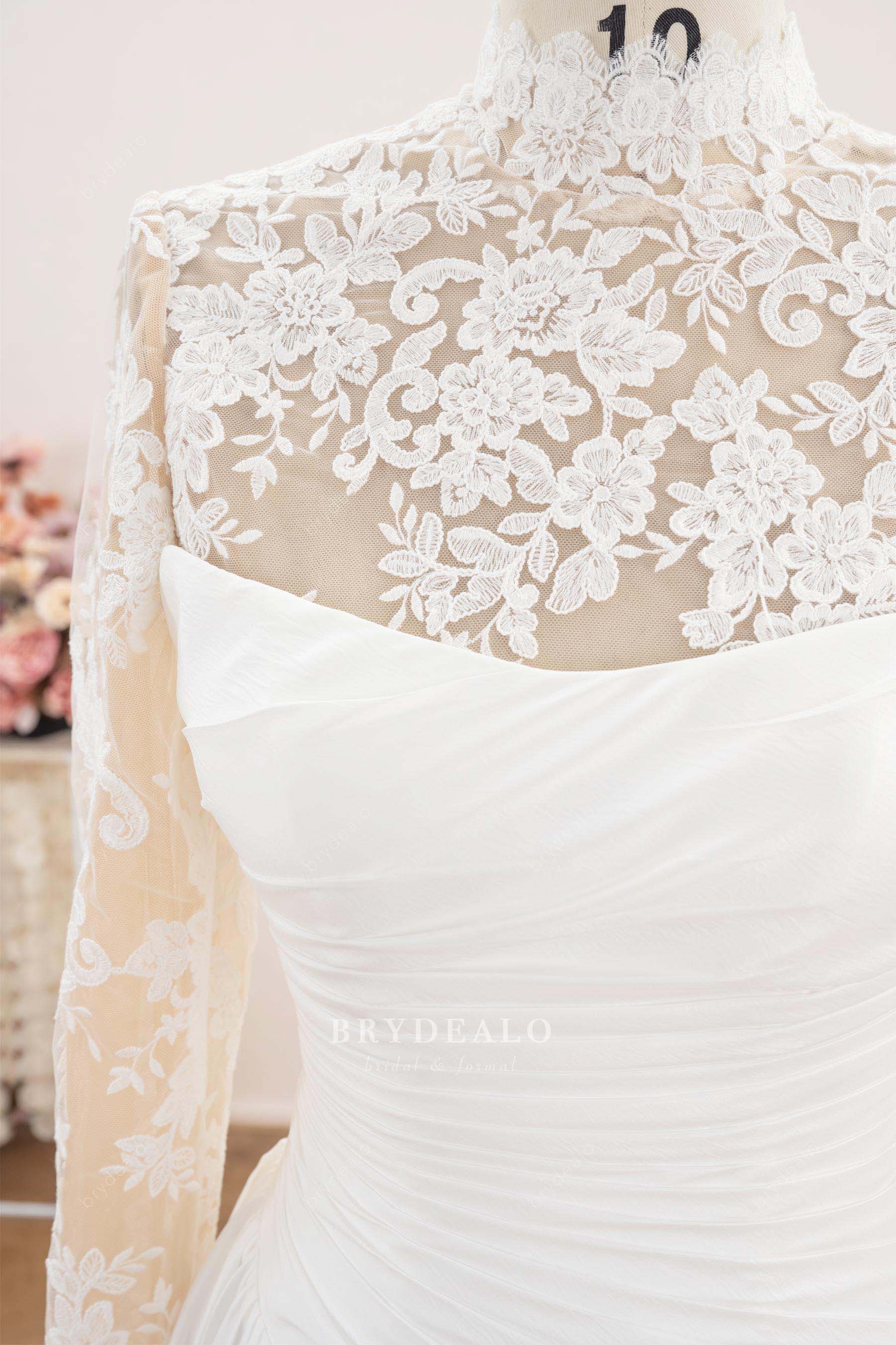 delicate floral lace wedding dress