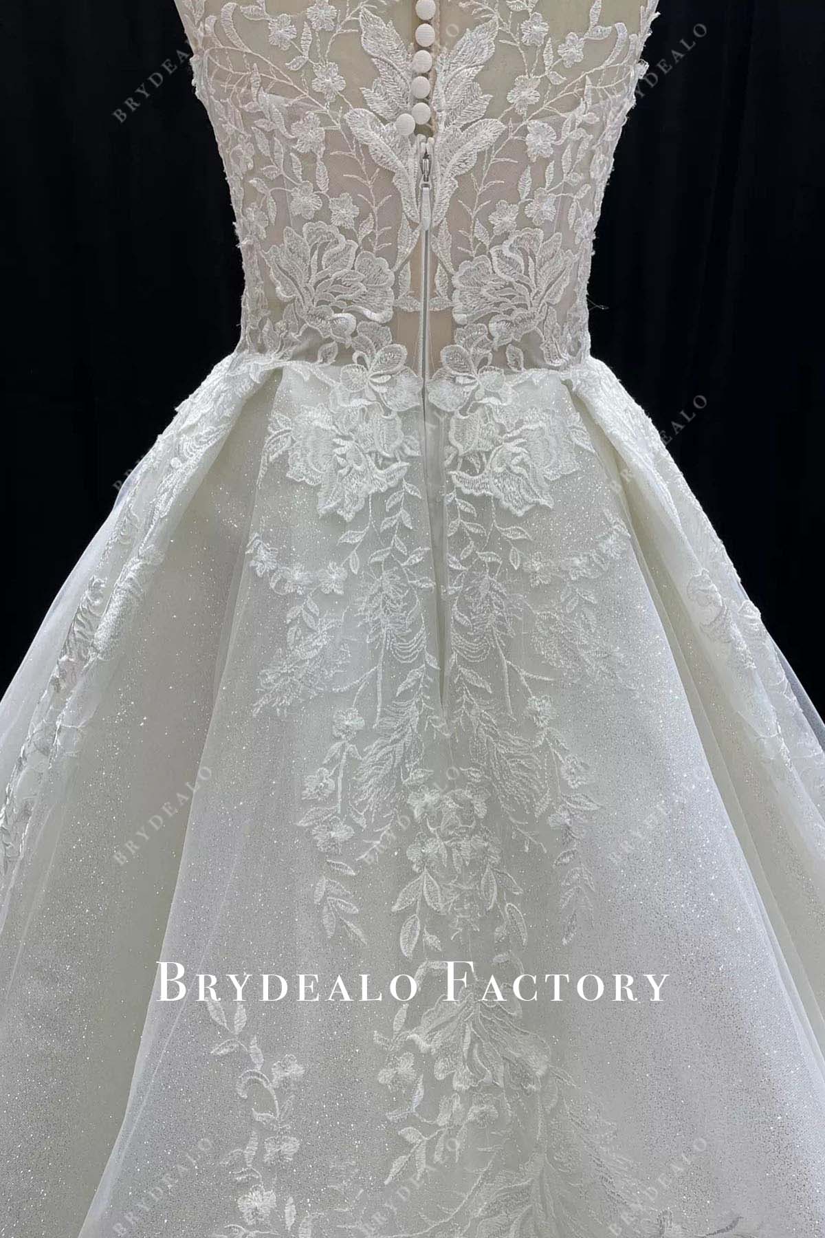 delicate lace appliques wedding ballgown