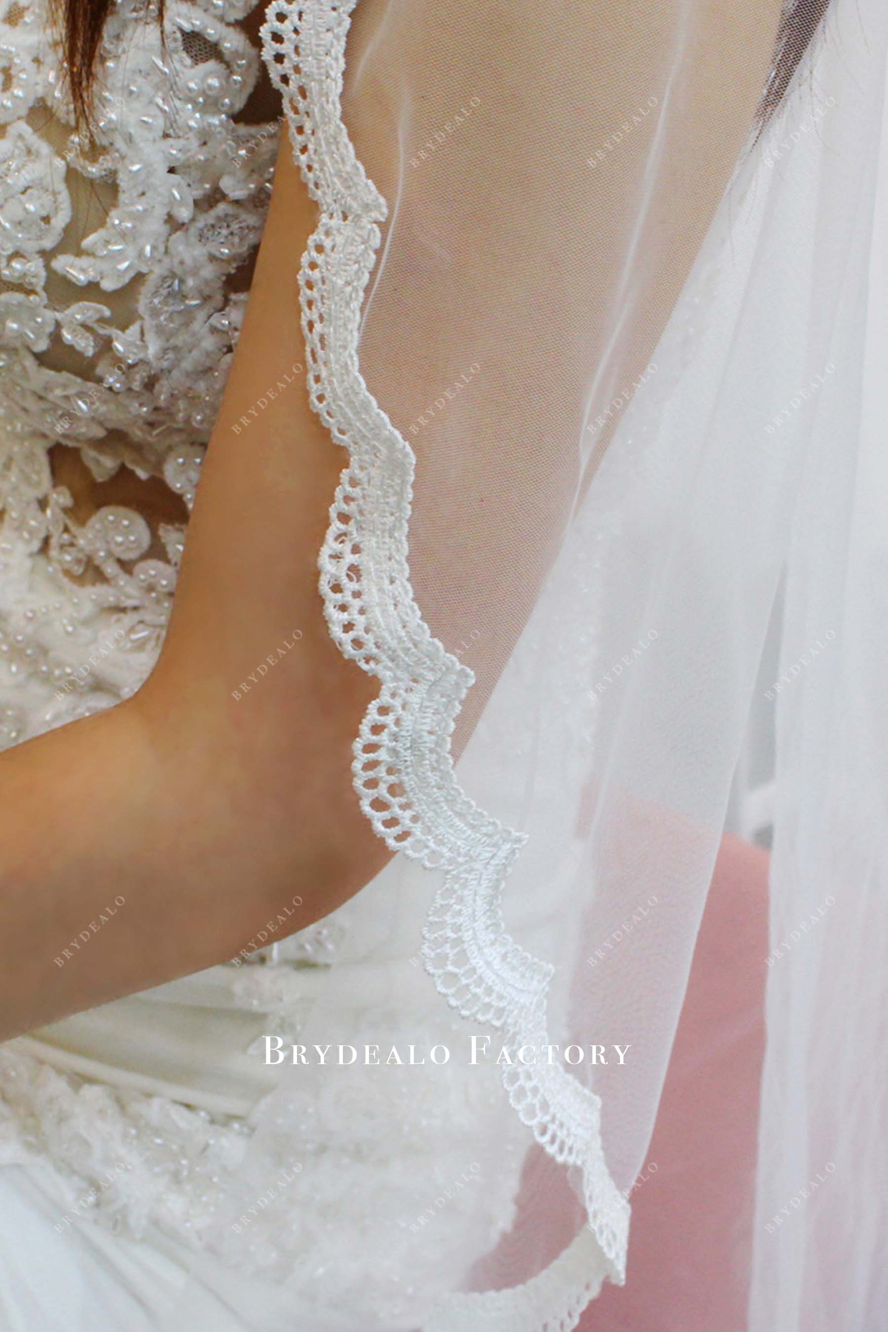 delicate lace edge wedding veil