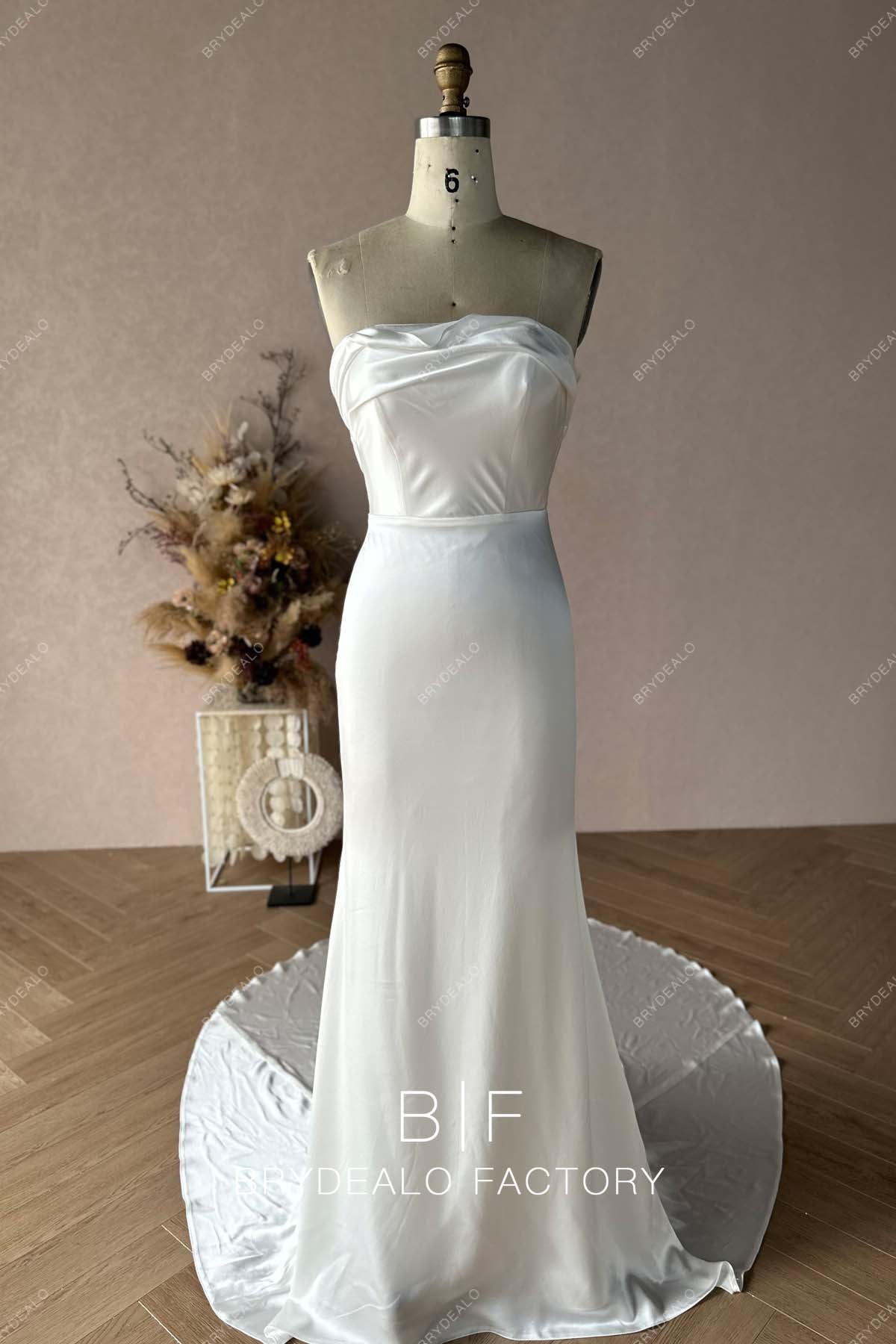 Private Label Silk Satin Custom Wholesale Mermaid Bridal Dress