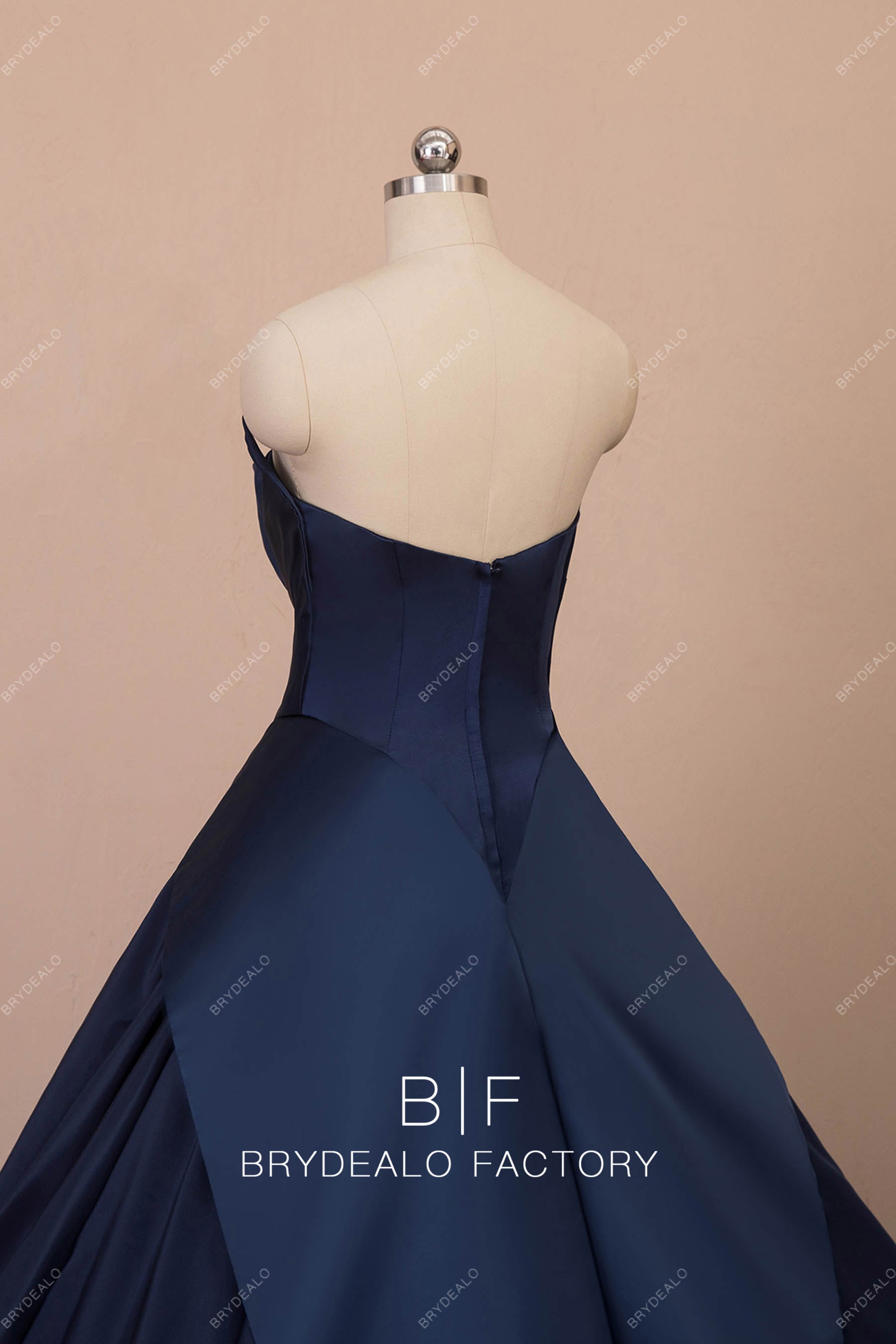 designer strapless prom gown