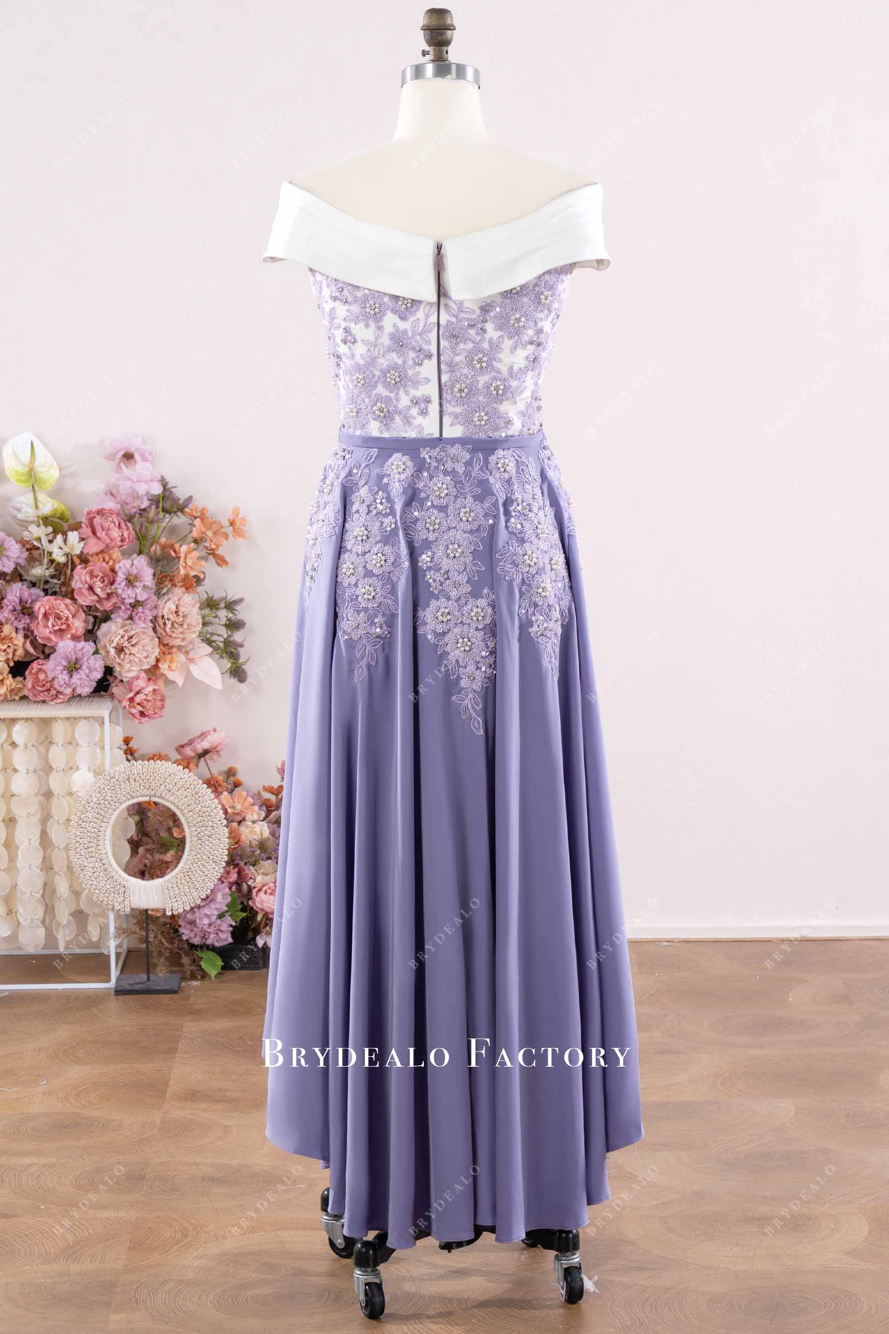 detachable beaded overskirt formal  dress
