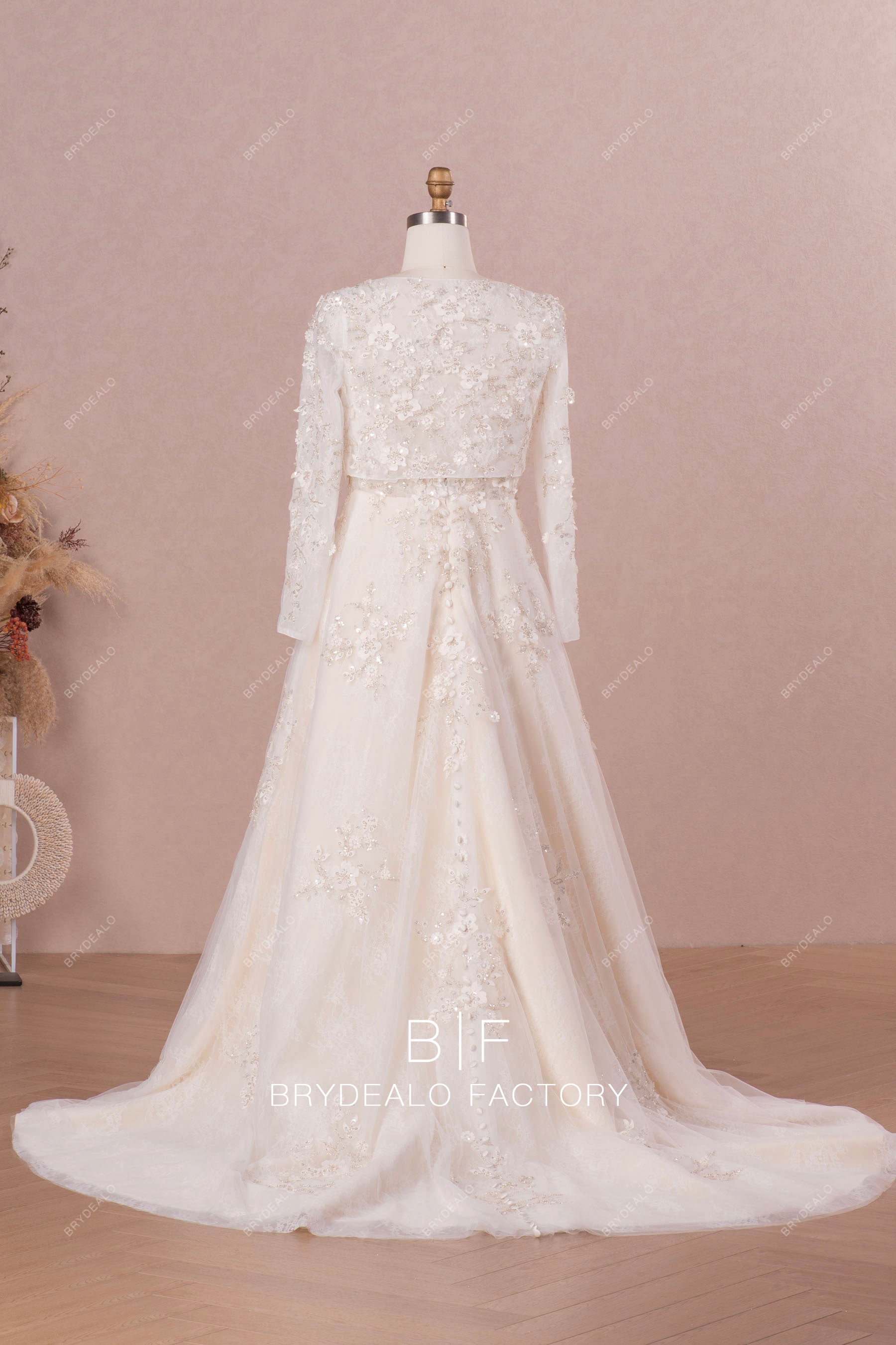 detachable bridal jacket wedding dress