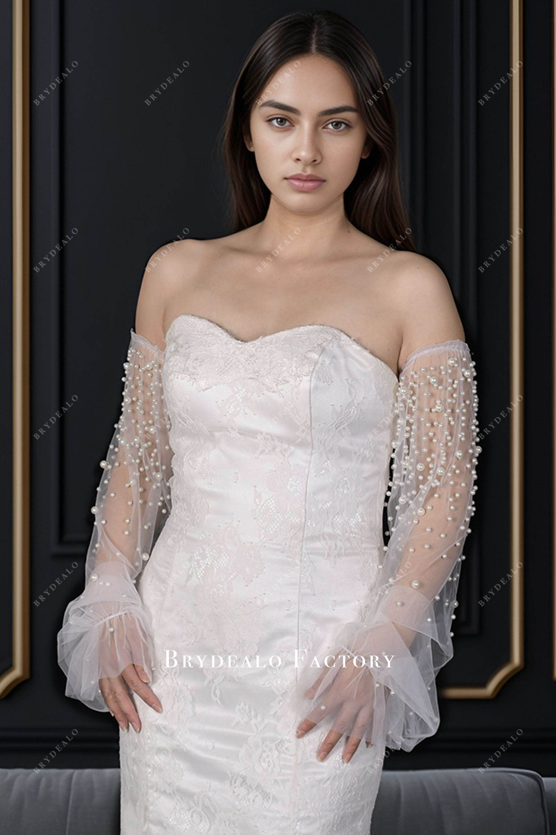 detachable long sleeves for wedding dress