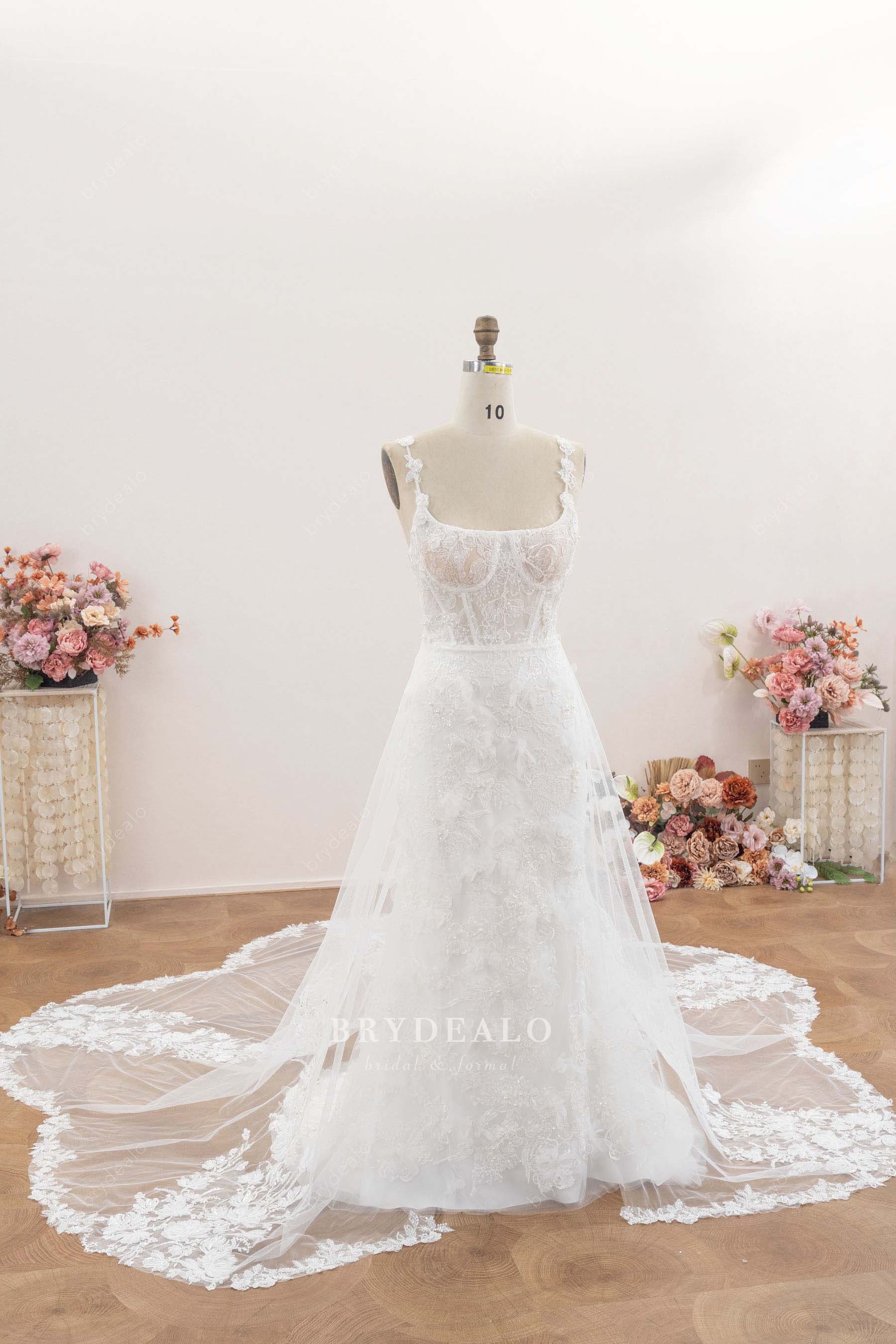 detachable overskirt mermaid wedding dress