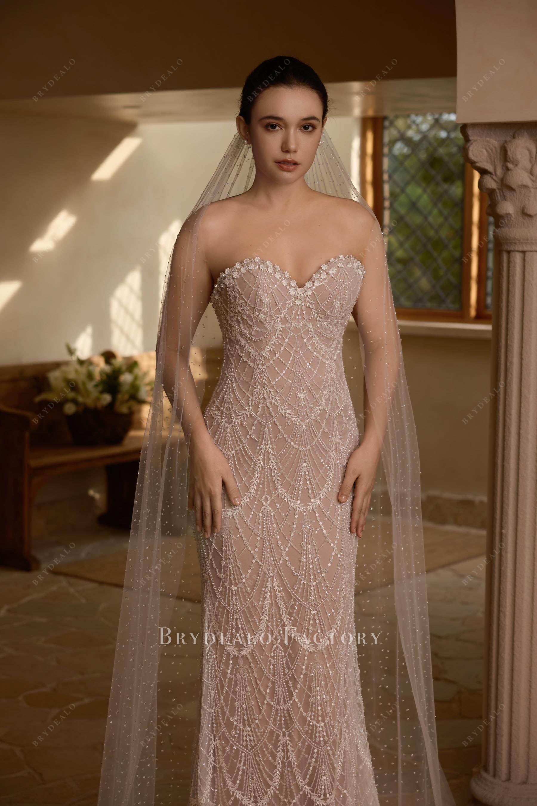 dreamy clear dew bridal veil