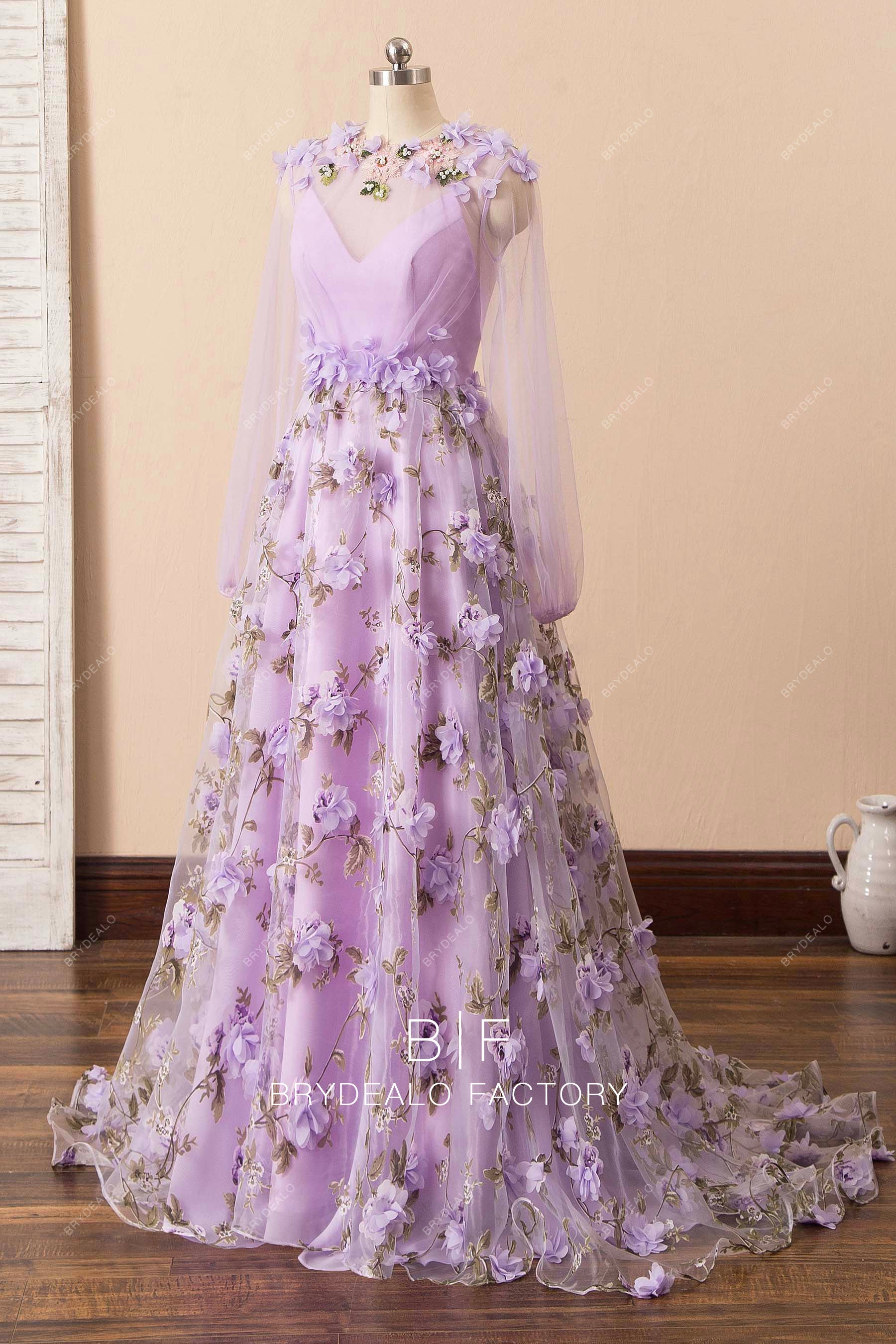 dreamy flower organza formal dress