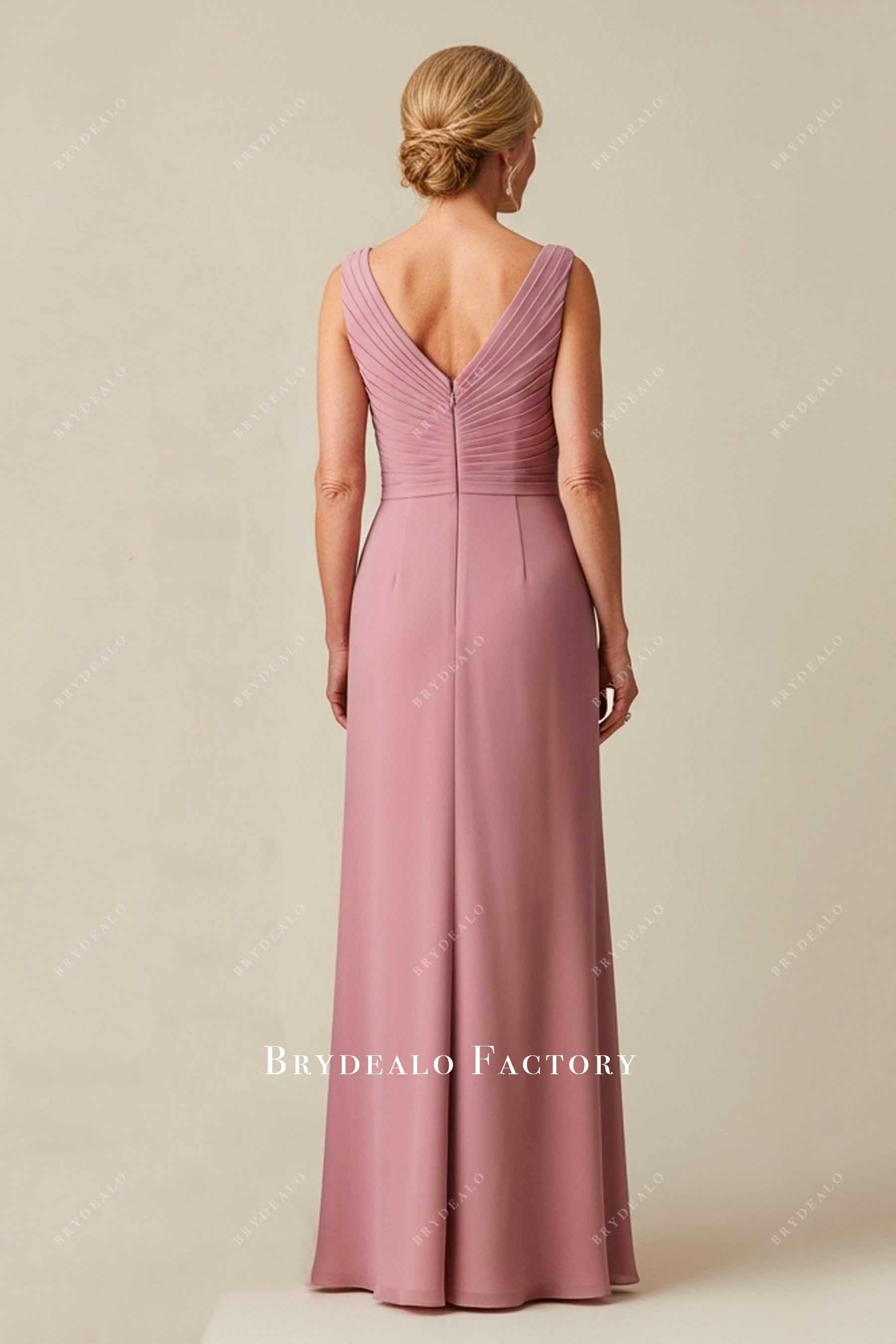 dusty rose chiffon mother of bride dress