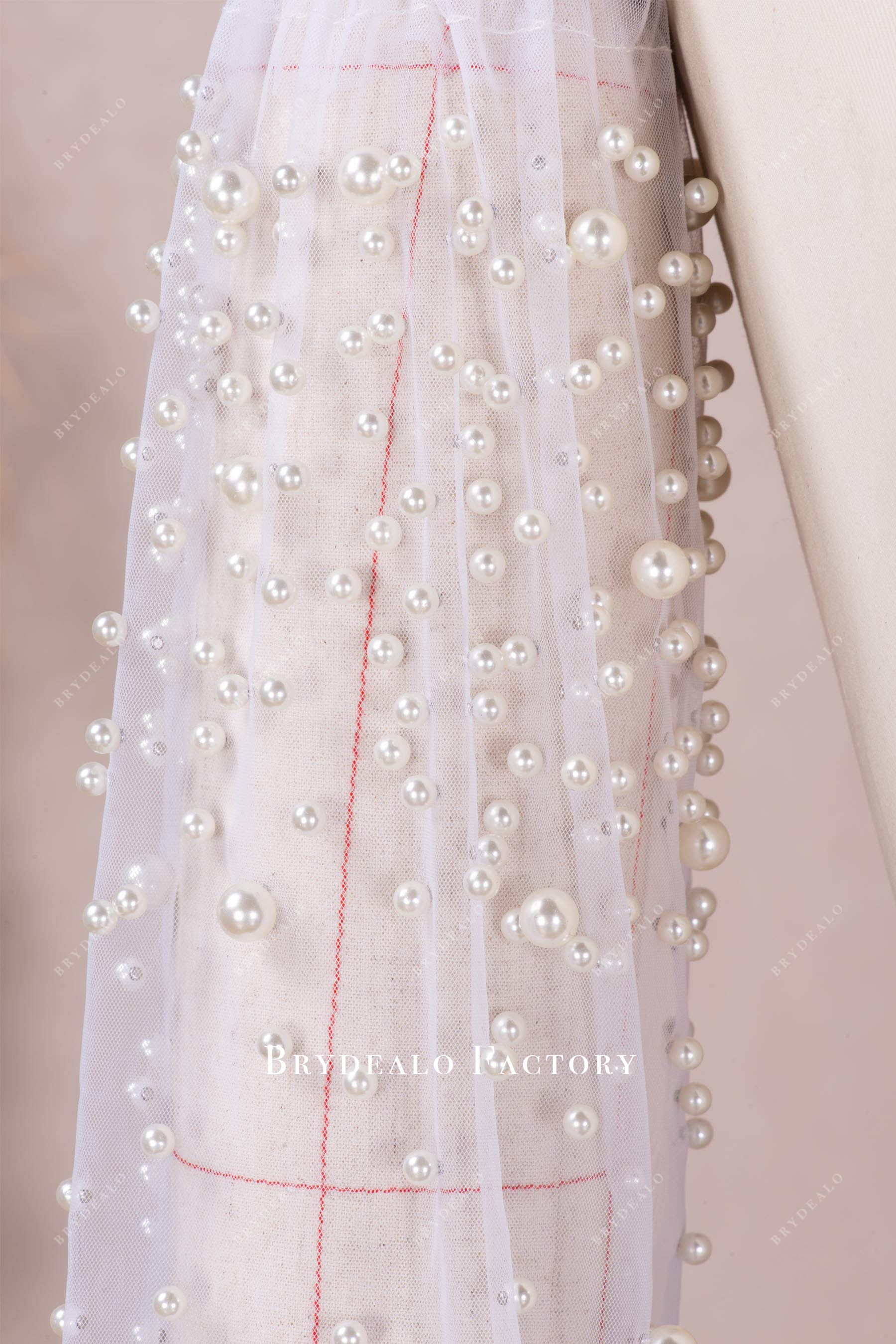 elastic band pearls bridal sleeves