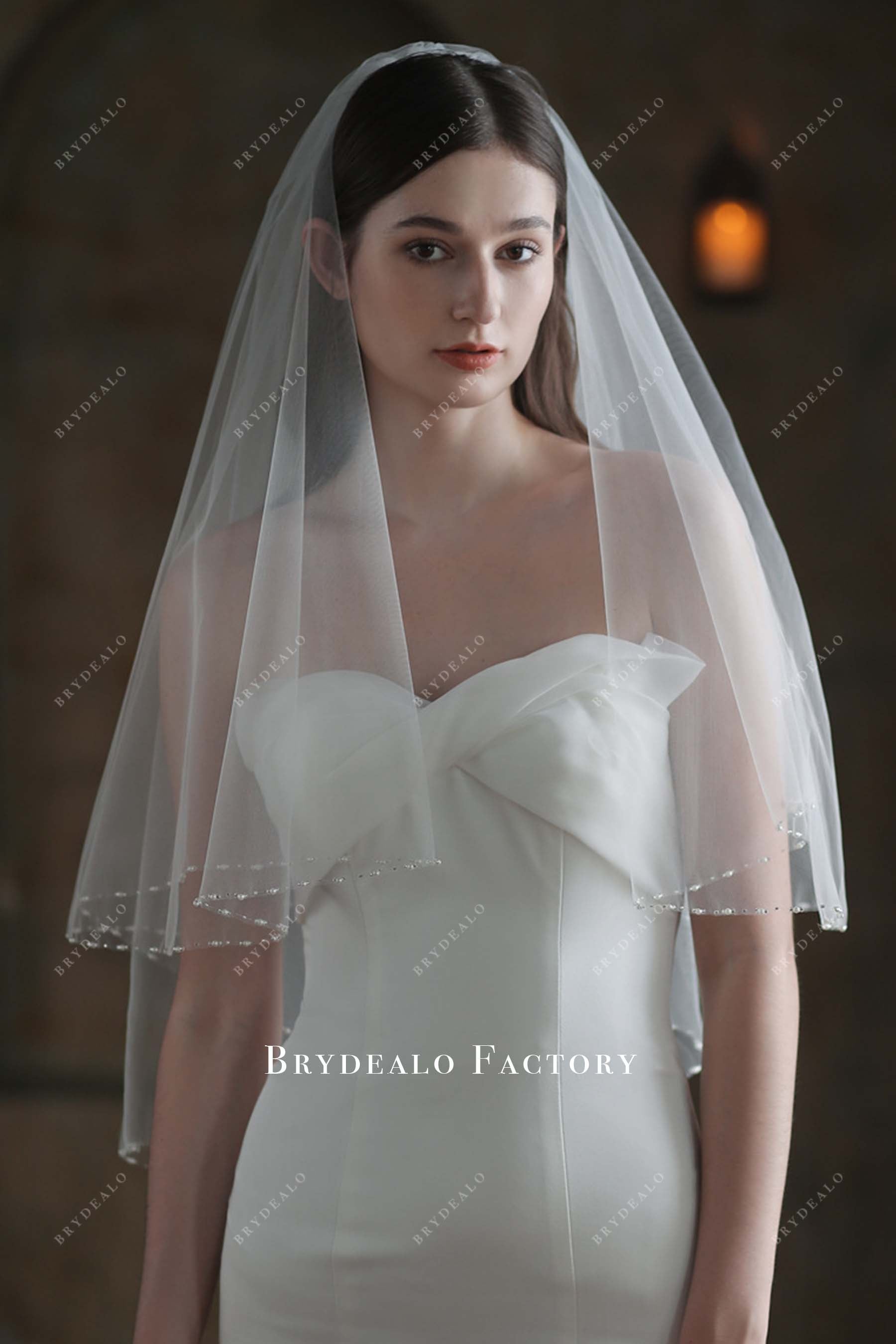 elbow length wedding veil