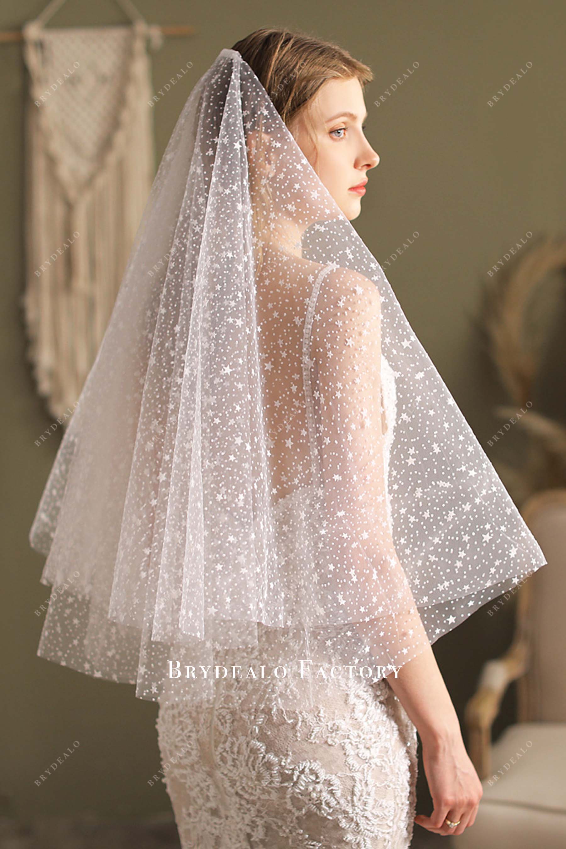 elbow length tulle bridal veil