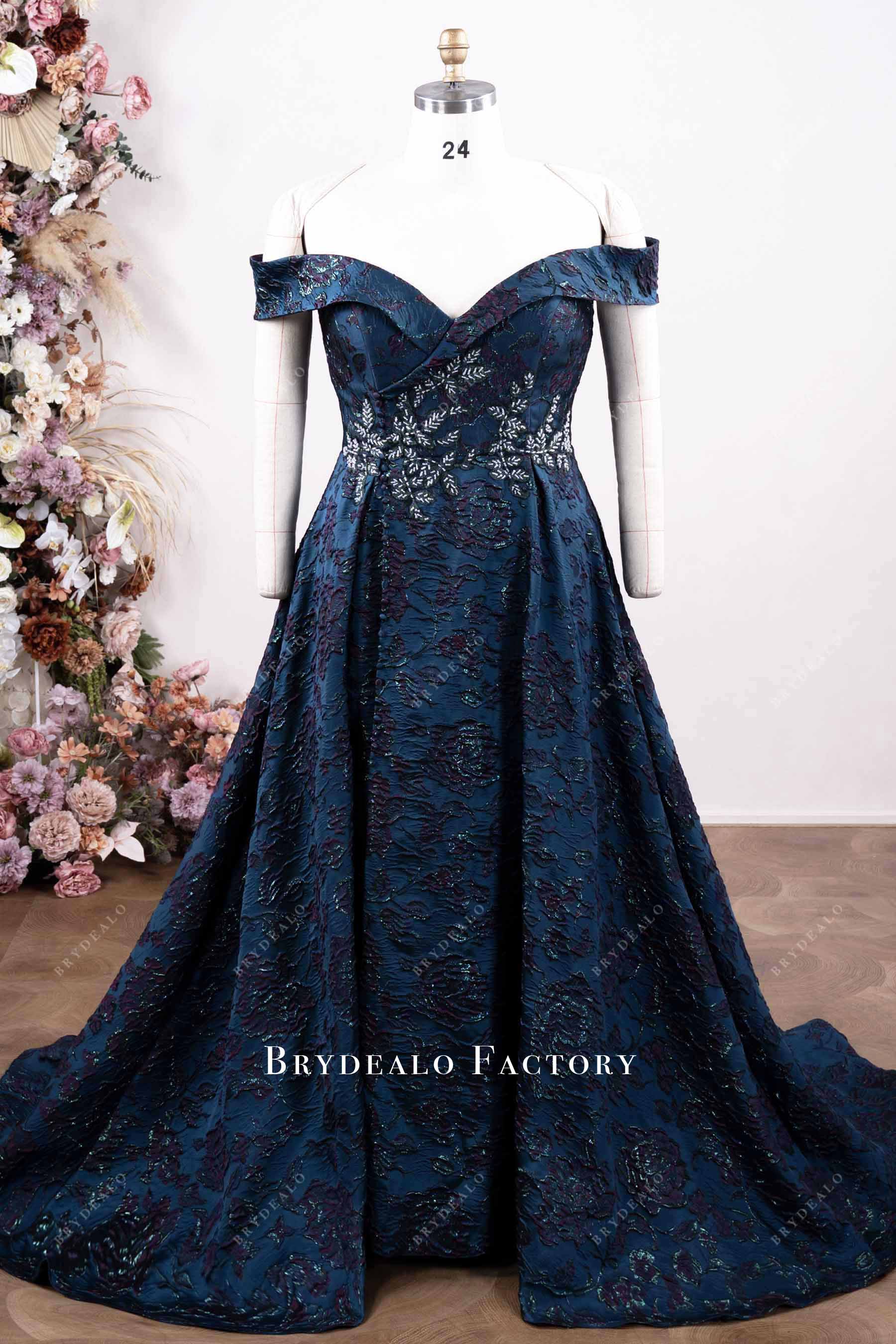 elegant Jacquard prom dress