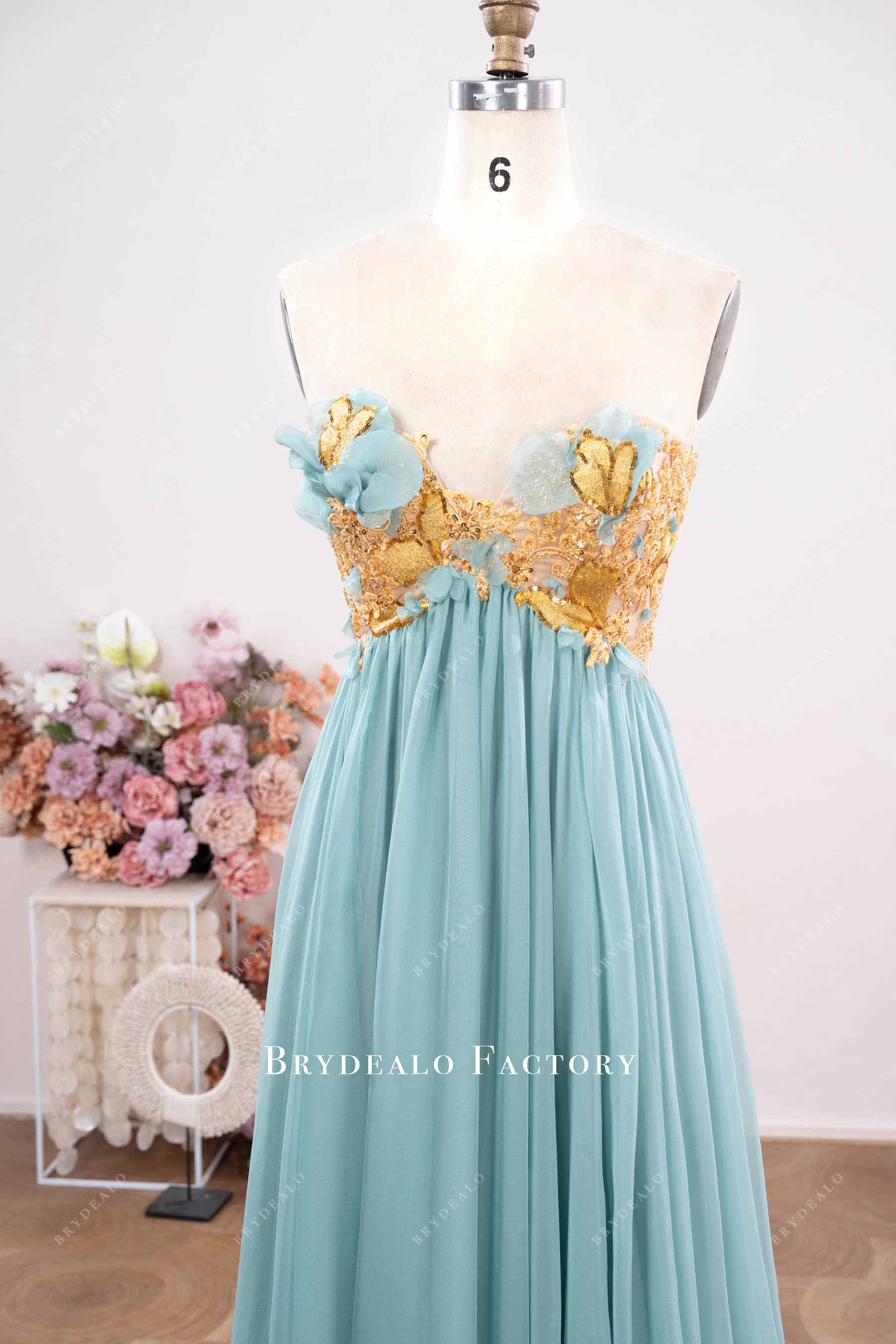 empire waist sweetheart neckline formal dress